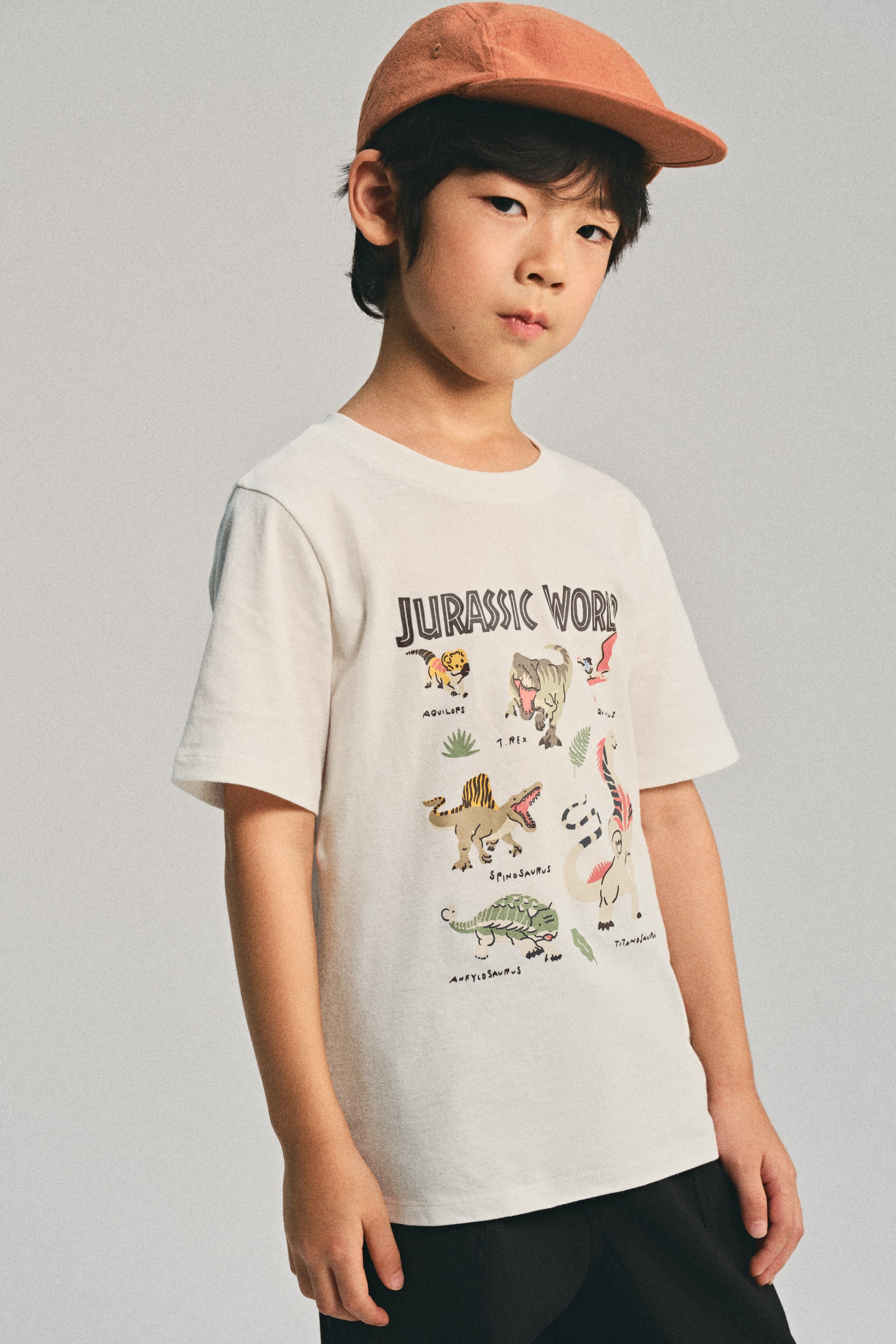 View larger image: Print-motif cotton T-shirt - White/Jurassic World - Kids | H&M SG 4