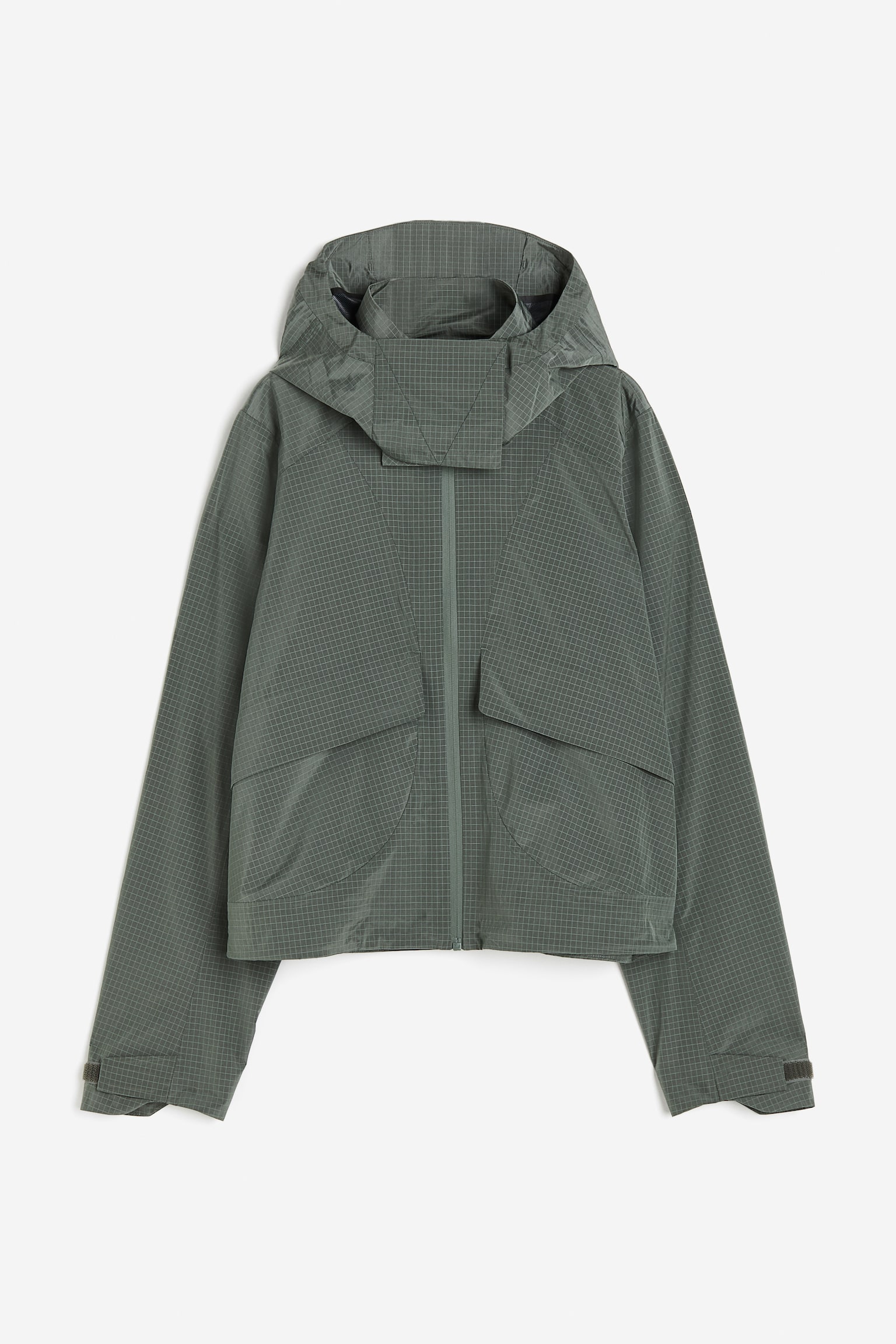 Cropped 2.5-layer Shell Jacket In StormMove™ - Dark khaki green - 1