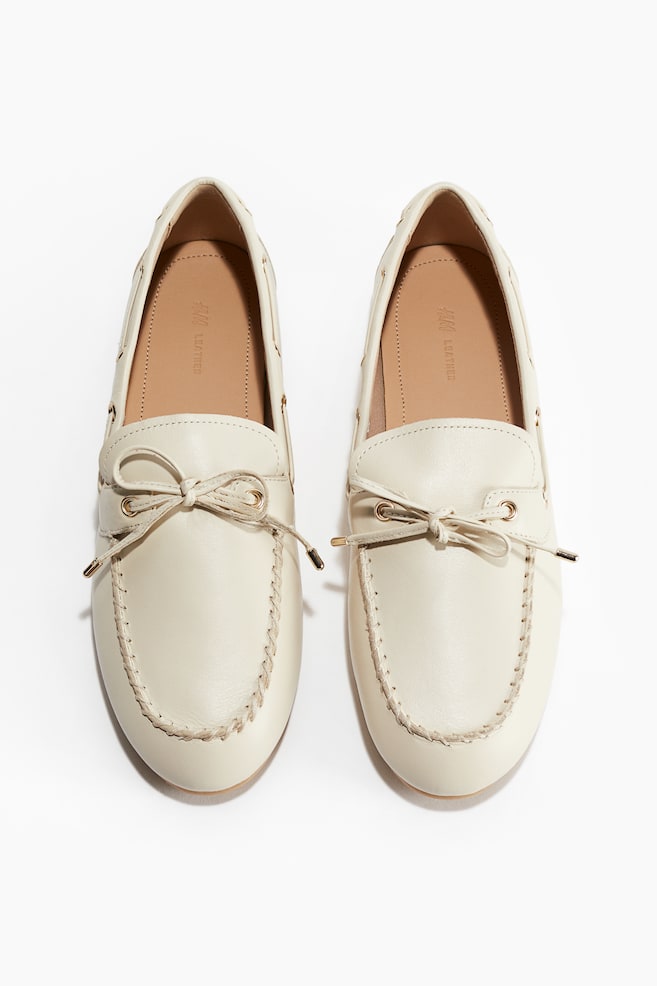Deck shoes - Cream/White/Cowhide print/Navy blue/Brown/Dark beige/Dark beige - 1