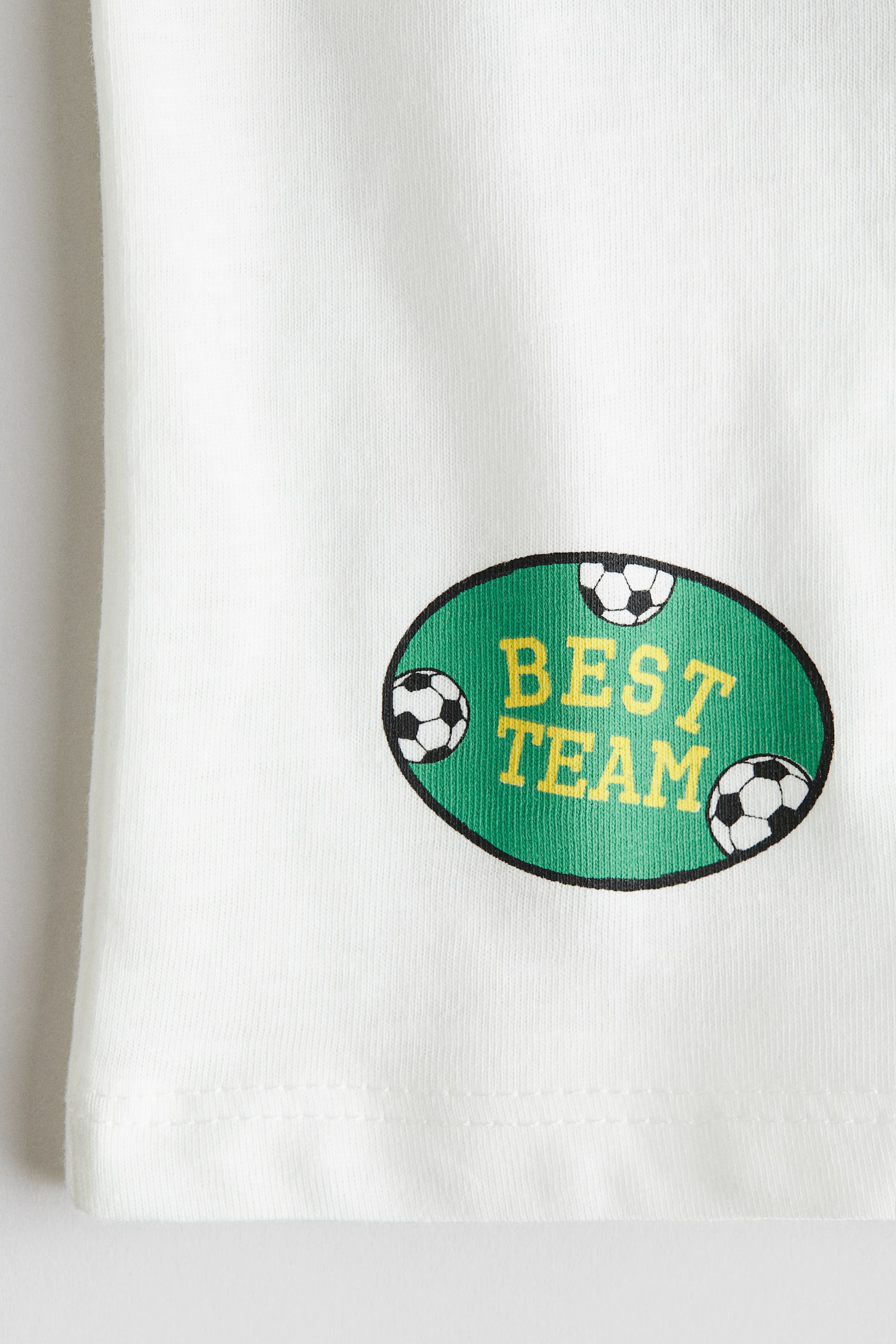 Áo thun cotton in hình - Màu trắng/Bóng đá - 3