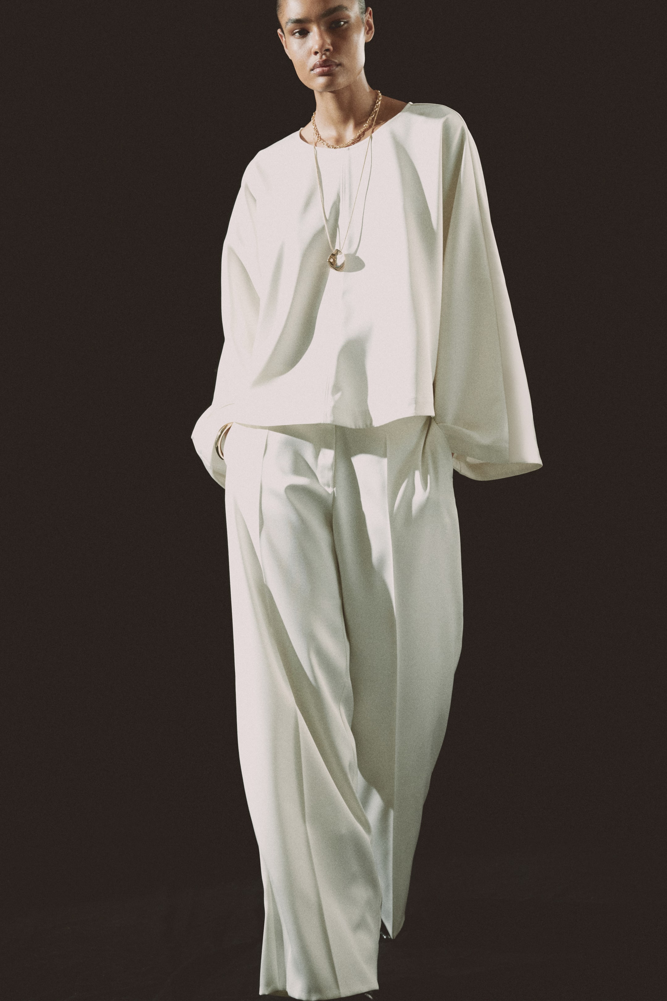 View larger image: Wide trousers - White - Ladies | H&M 1