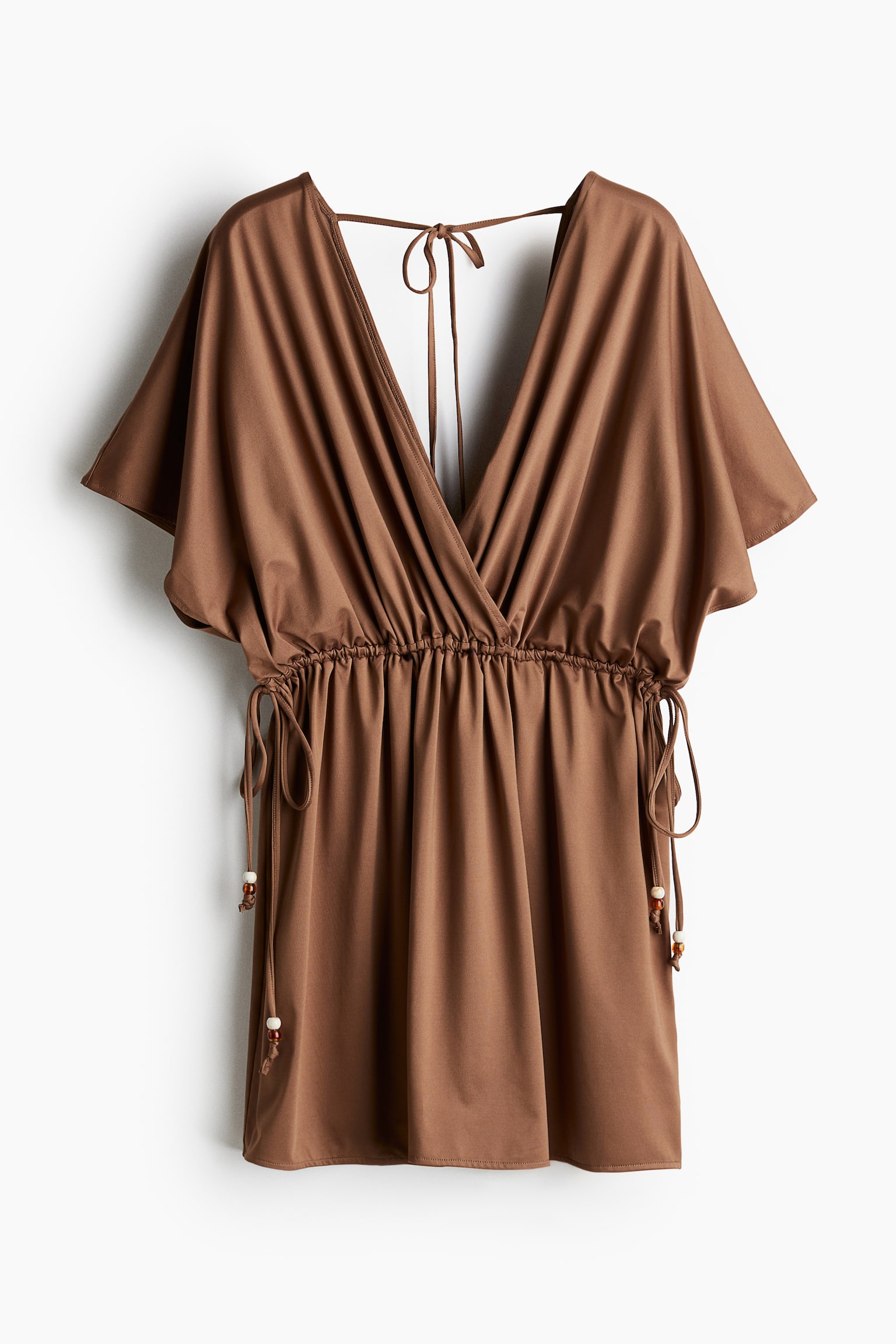 V-neck Beach Dress - Brown/Pale beige/Dark khaki green/Black - 2