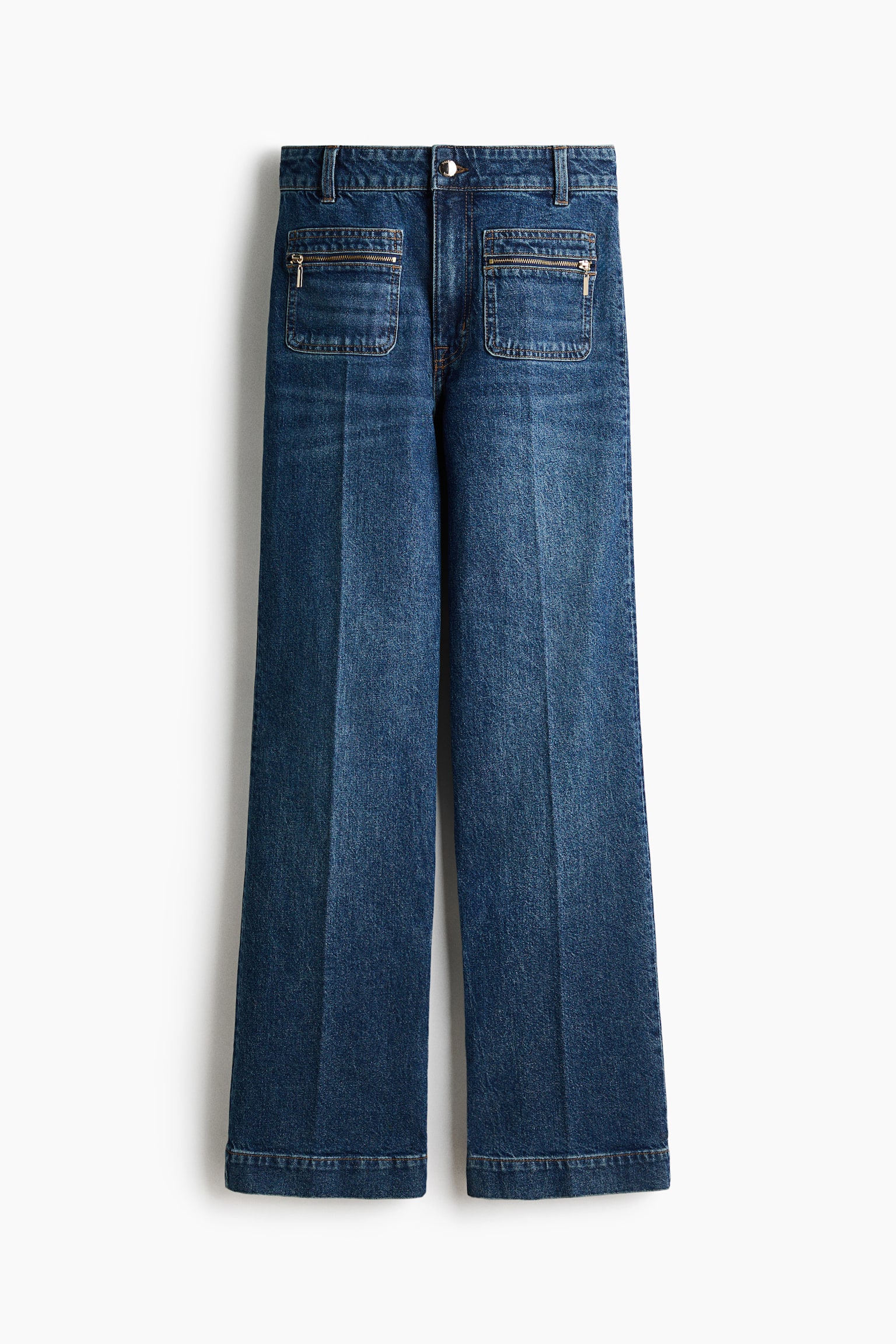 Straight High Jeans - Denimblå