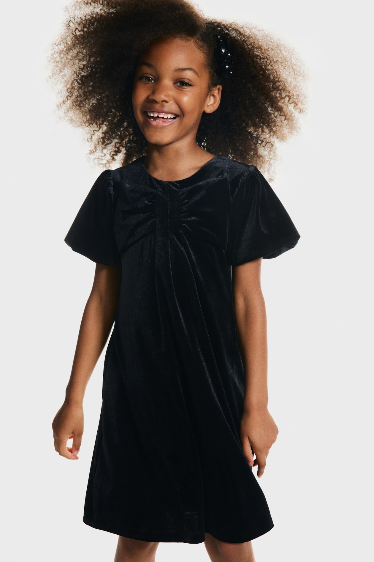 Velvet dress Black Kids H&M IN