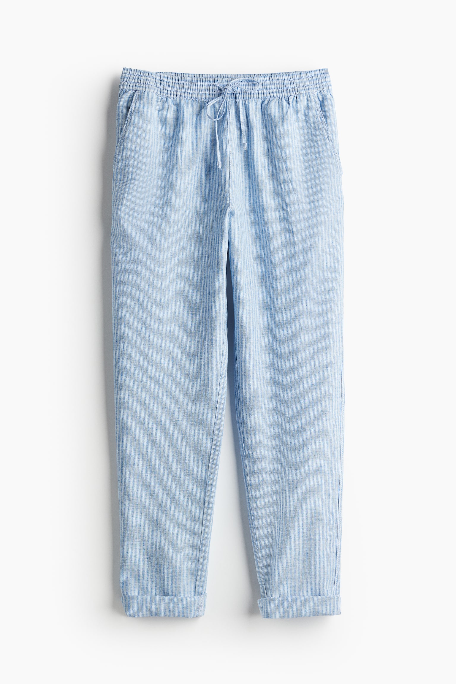 Linen Blend Joggers - Light blue/Stripe/Black/Light blue/Light beige/Beige/Stripe/Khaki green/Navy blue - 2