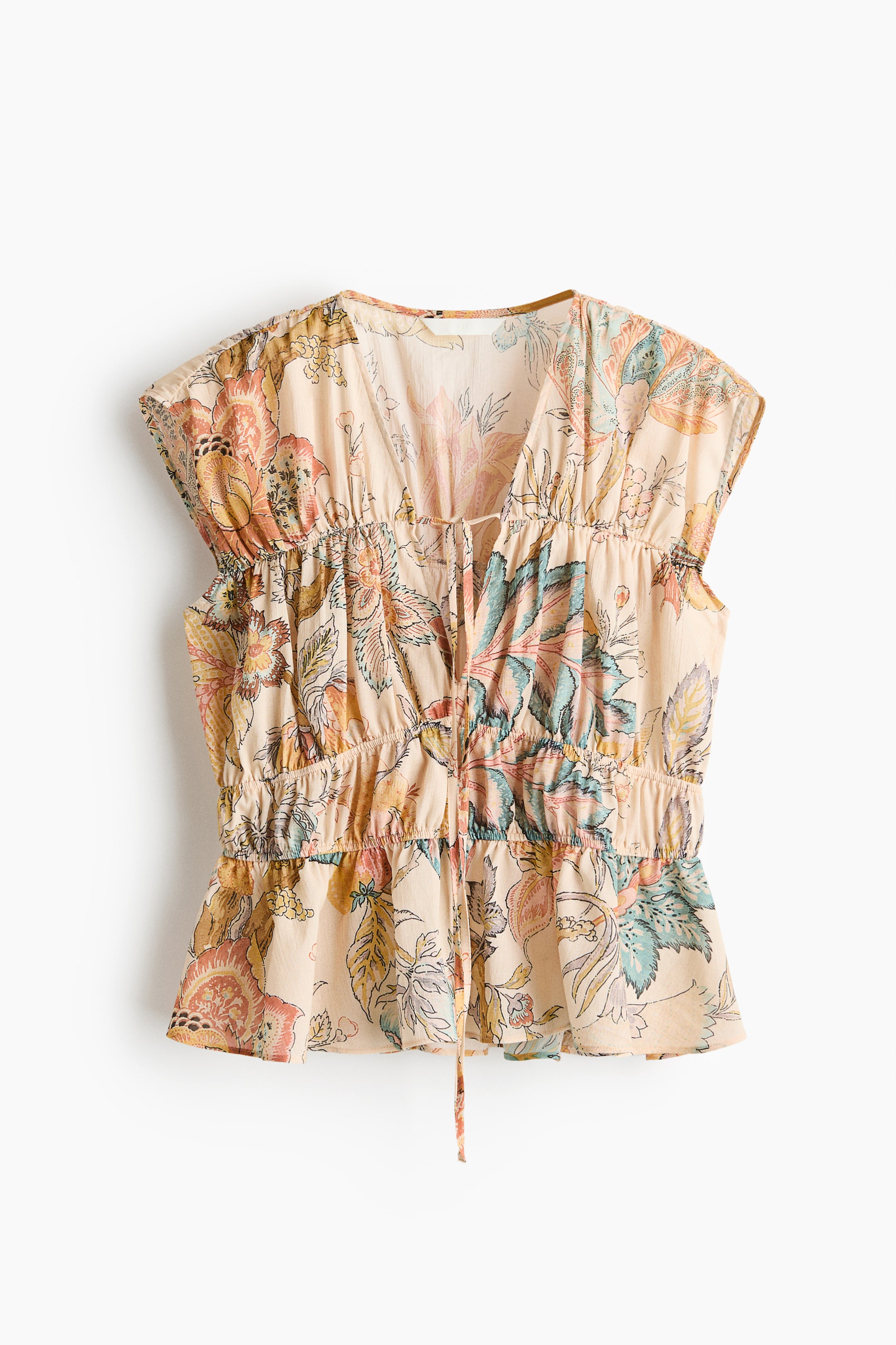 Ruched Cotton Blouse