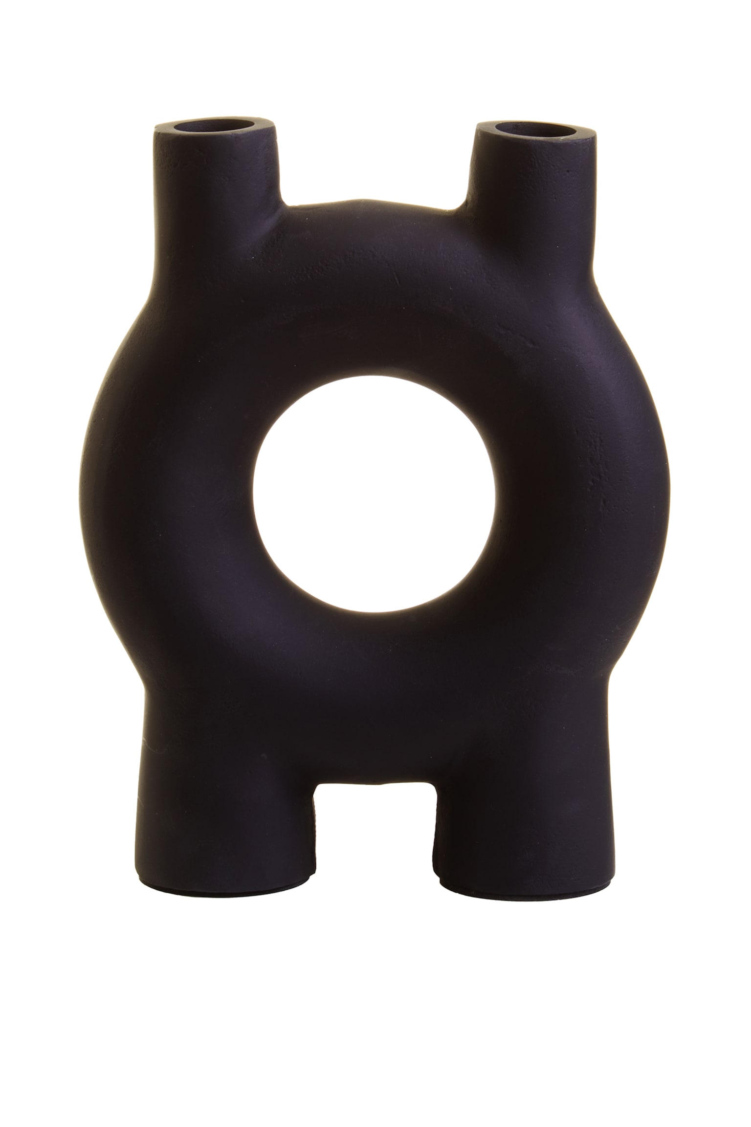 Hapax Small Candle Holder - Black/Cream