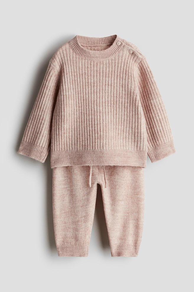 2-piece Sweater and Joggers Set - Dusty pink - 1