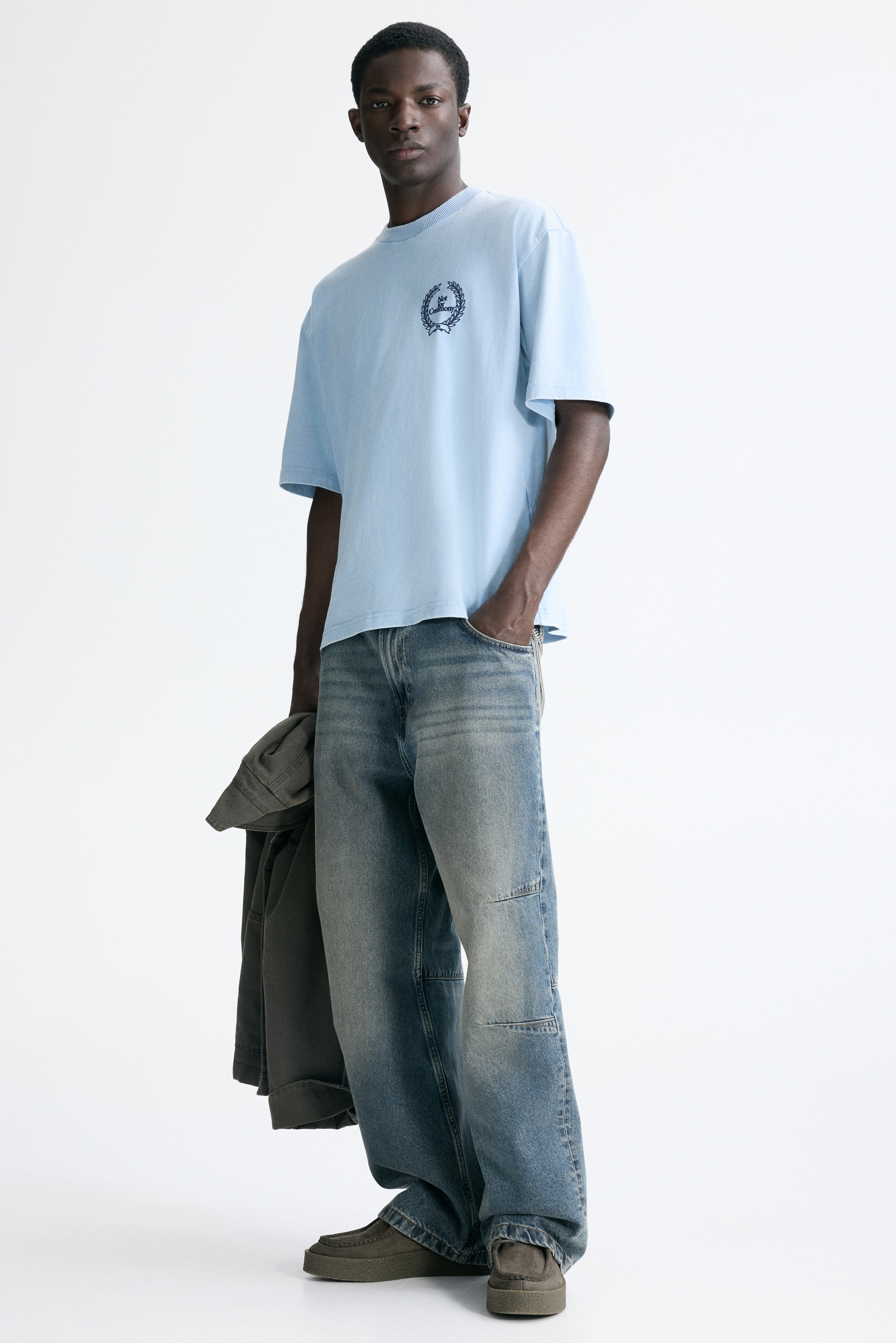 T-shirt Loose Fit - Ljusblå/Not for Ceremony/Ljusgråmelerad/Fortes fortuna/Klargrön/Guldfärgad