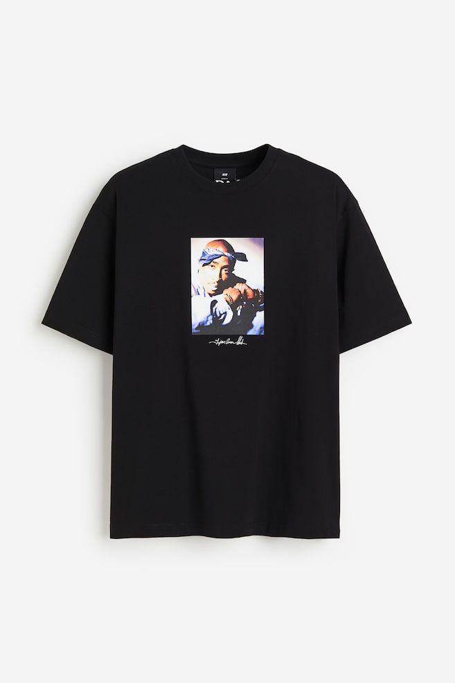 Loose Fit Printed T-shirt - Black/2Pac/Black/2Pac - 2