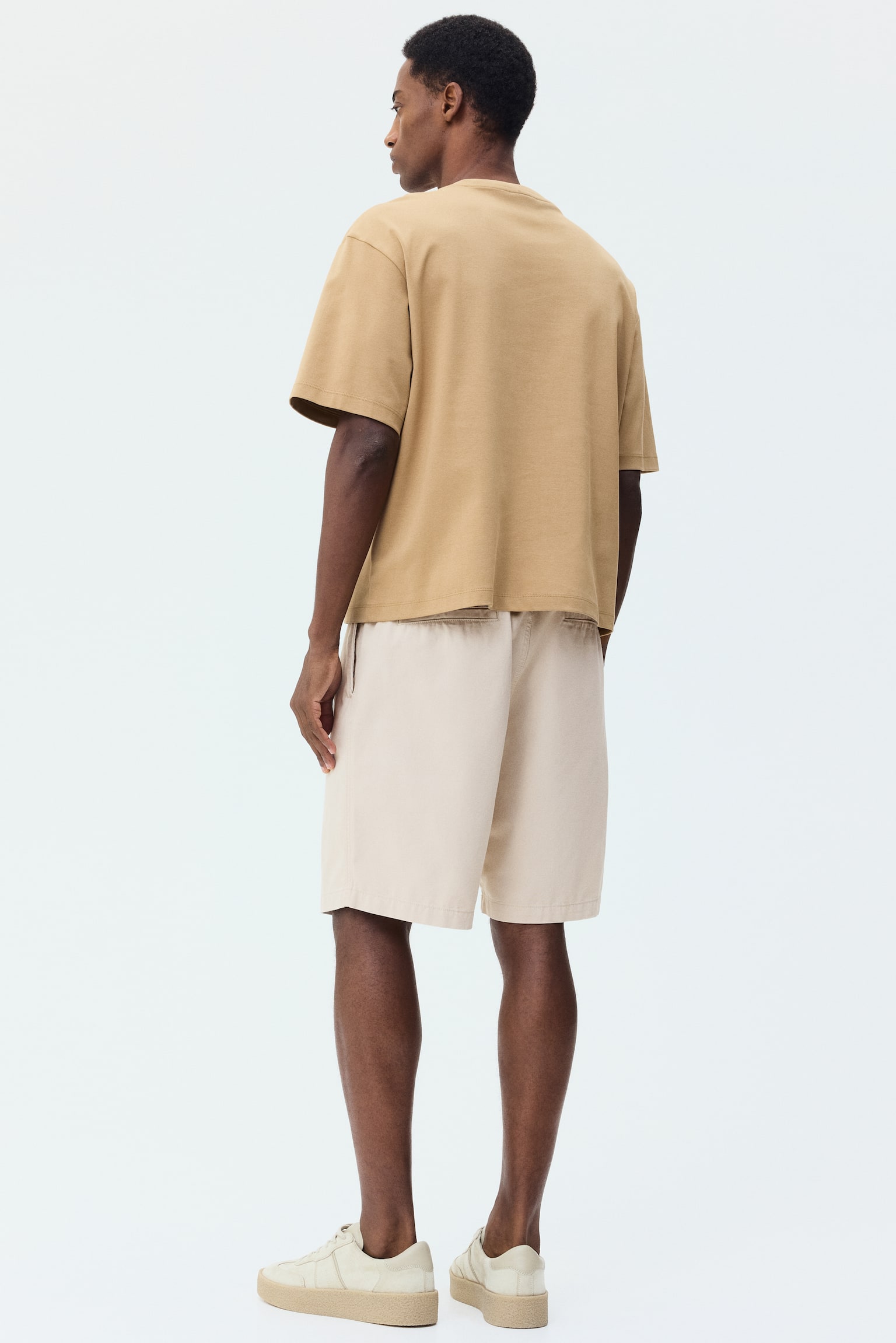 Relaxed Fit Cotton Chino shorts - Beige/Black - 5