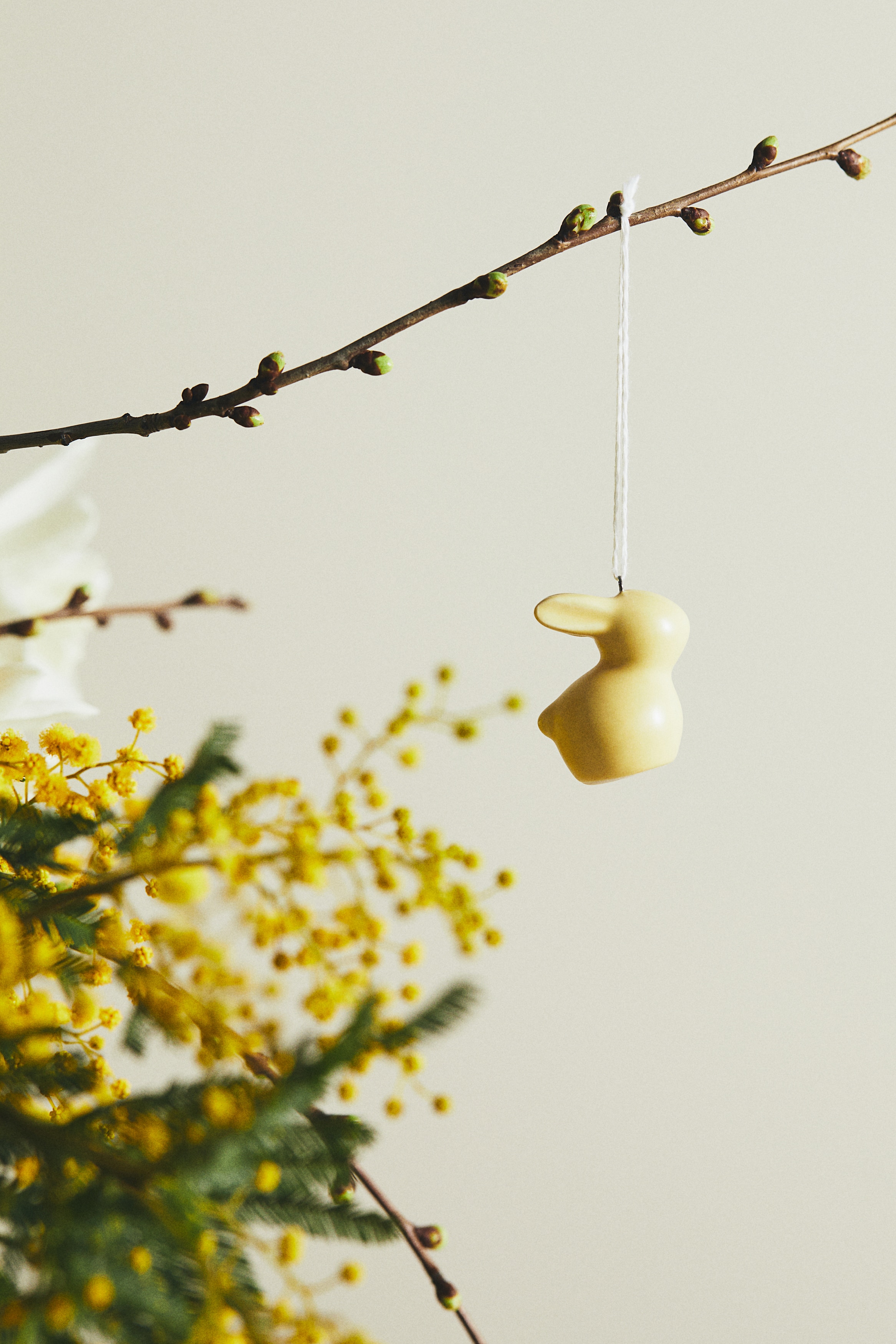 2-pack stoneware Easter bunnies - Yellow/White