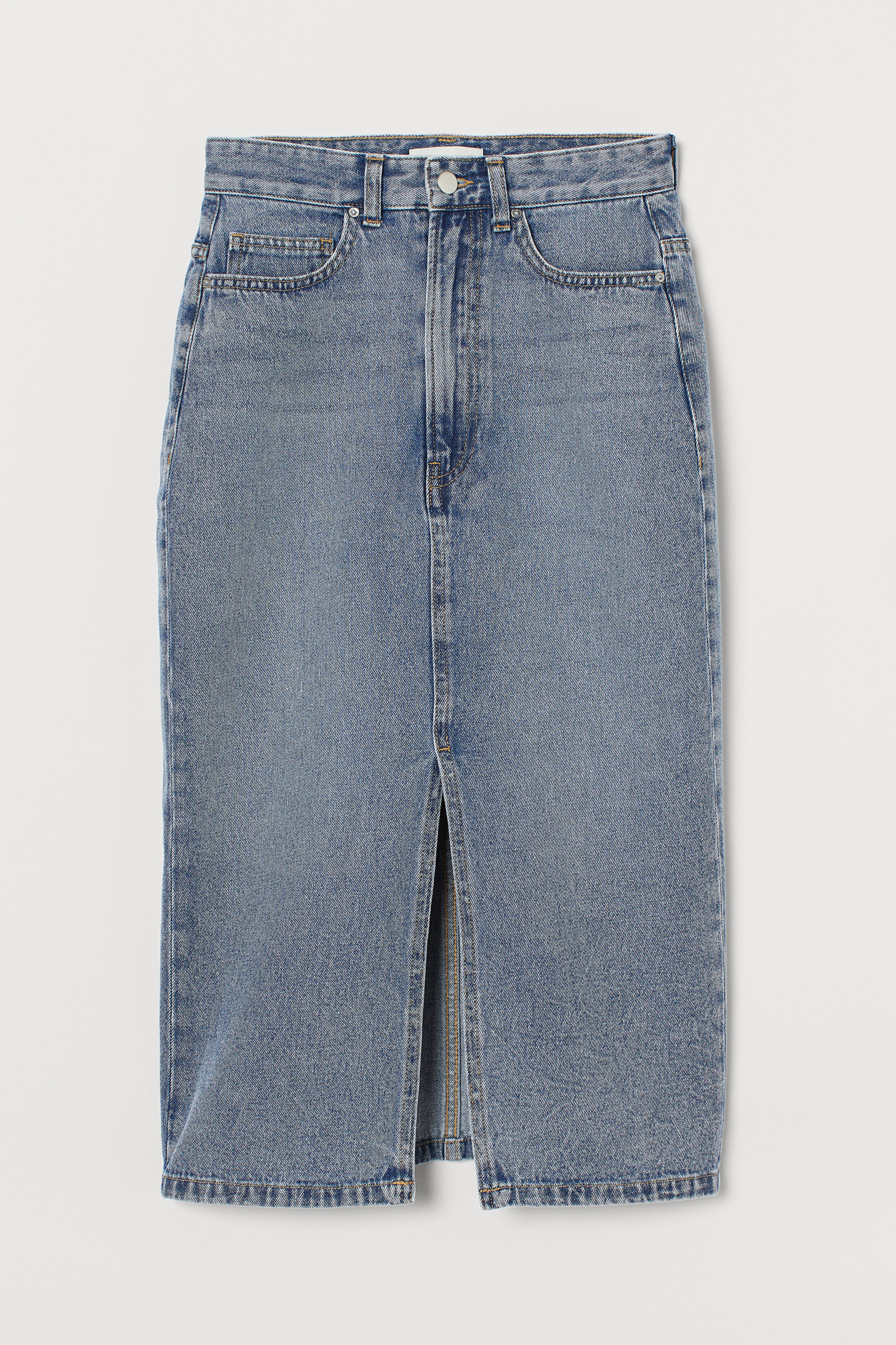 Jupe en jean fendue Bleu denim pale FEMME H M CA