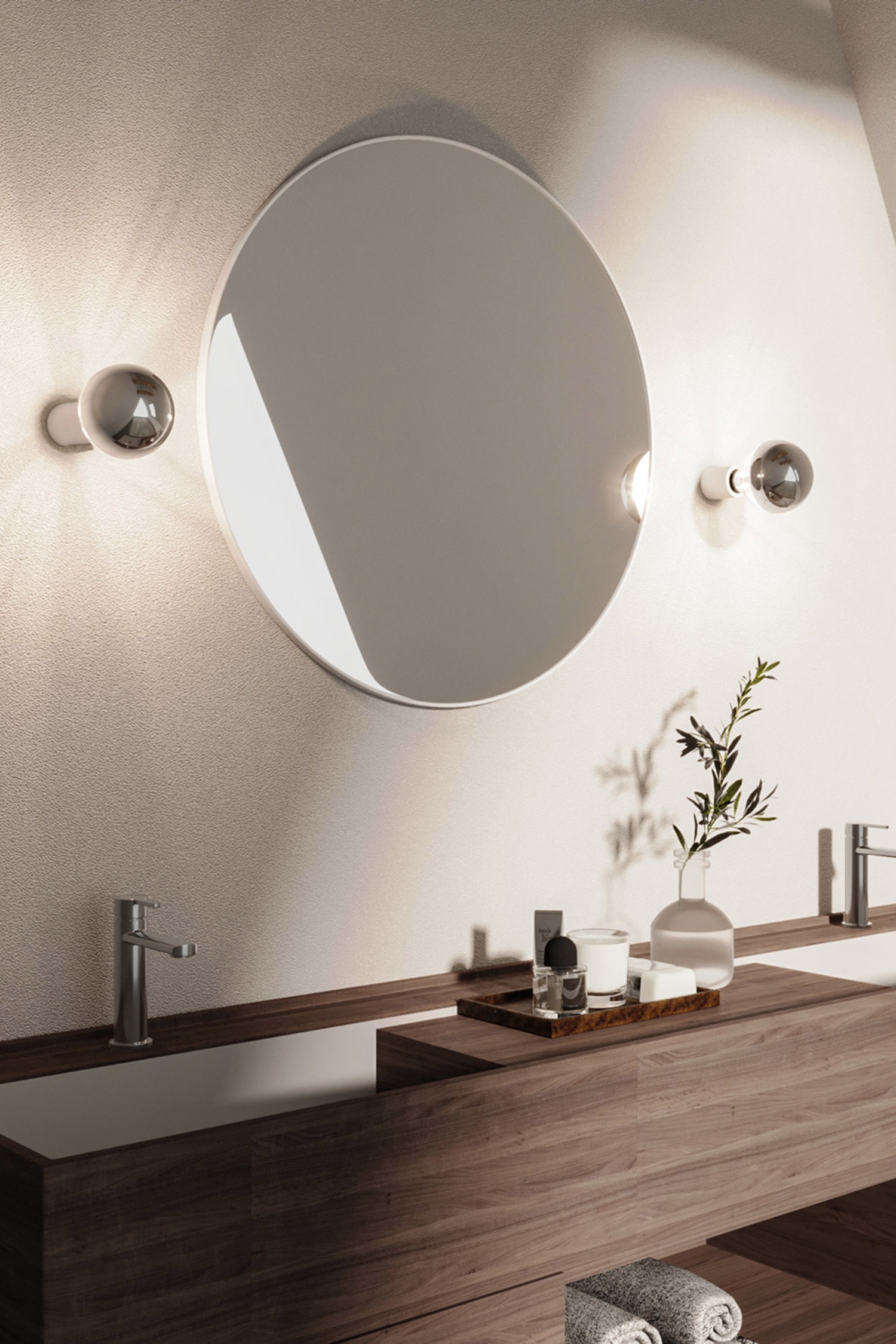 Two Waterproof Wall Sconces With Metal Light Bulbs - White