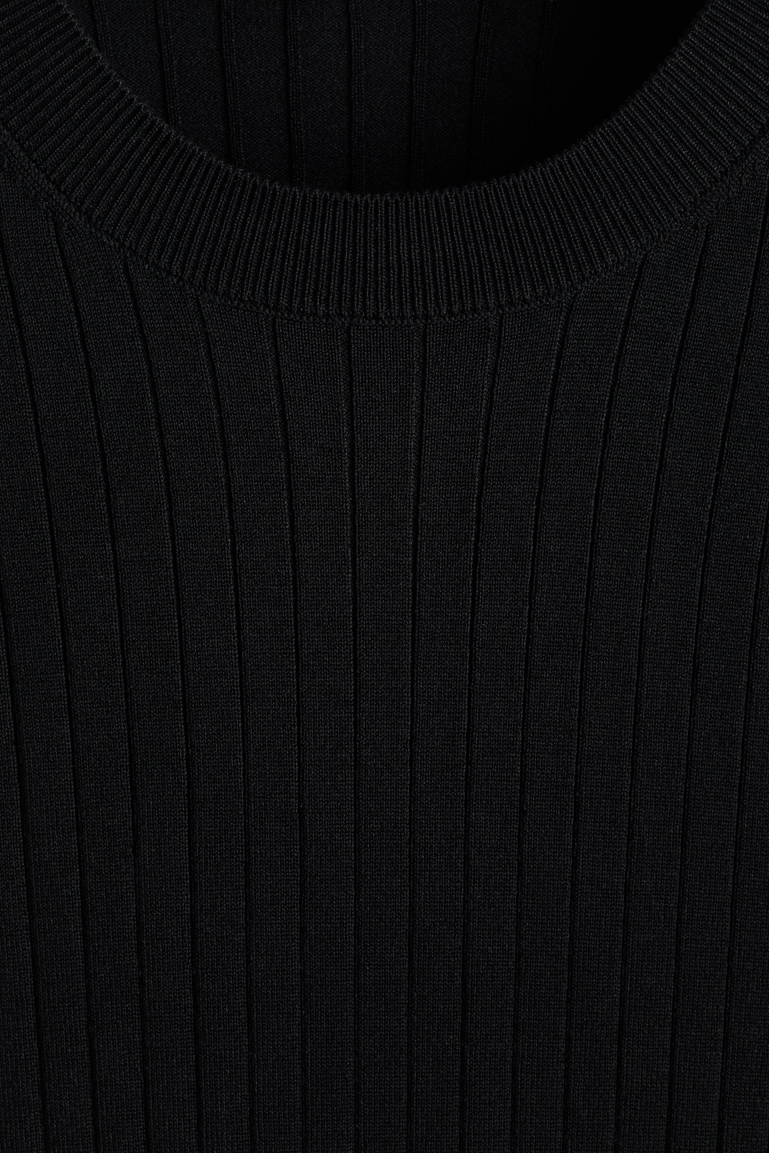 Slim-Fit Knit T-Shirt - Black/Cream - 3