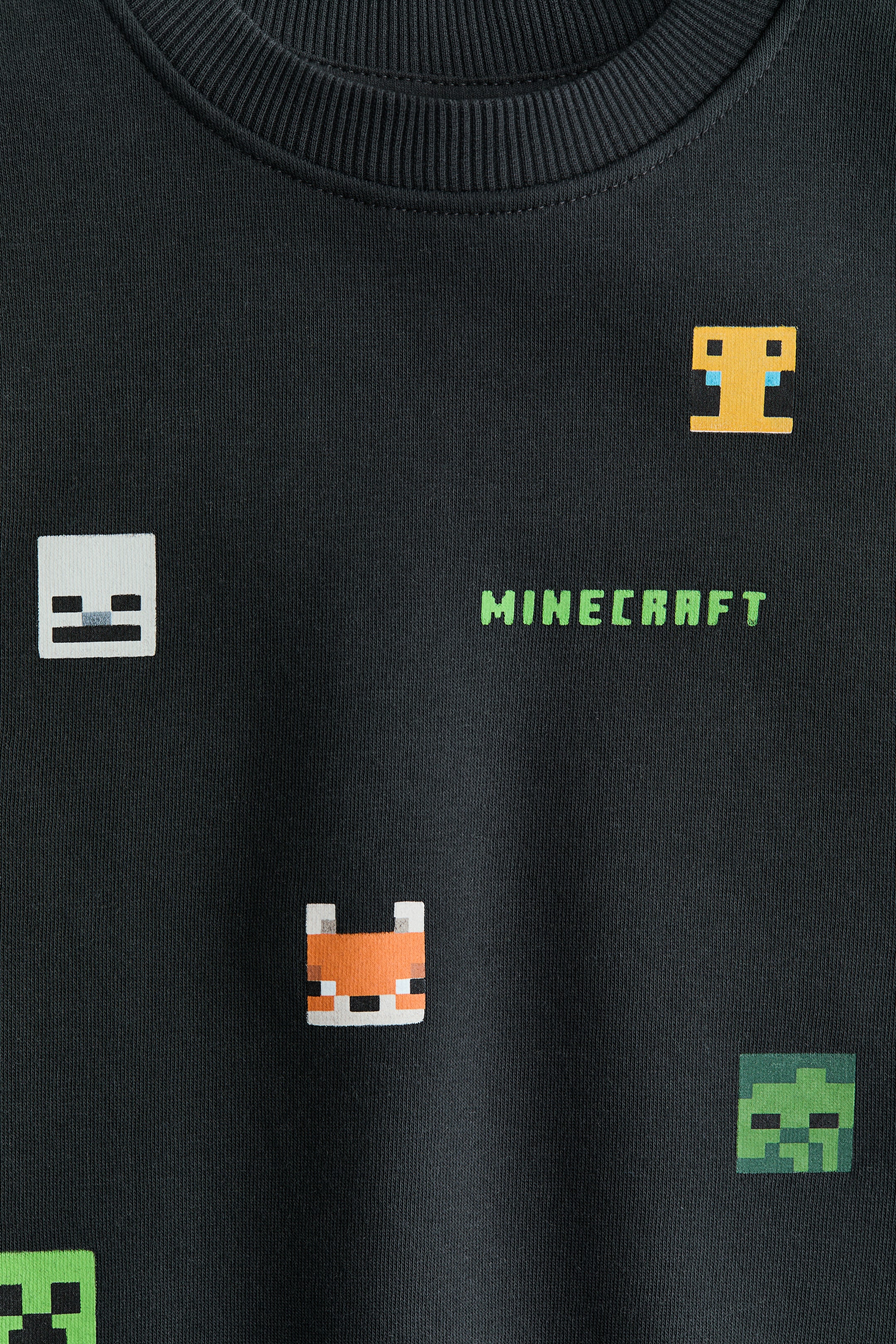 View larger image: Printed Sweatshirt - Black/Minecraft - Kids | H&M US 2