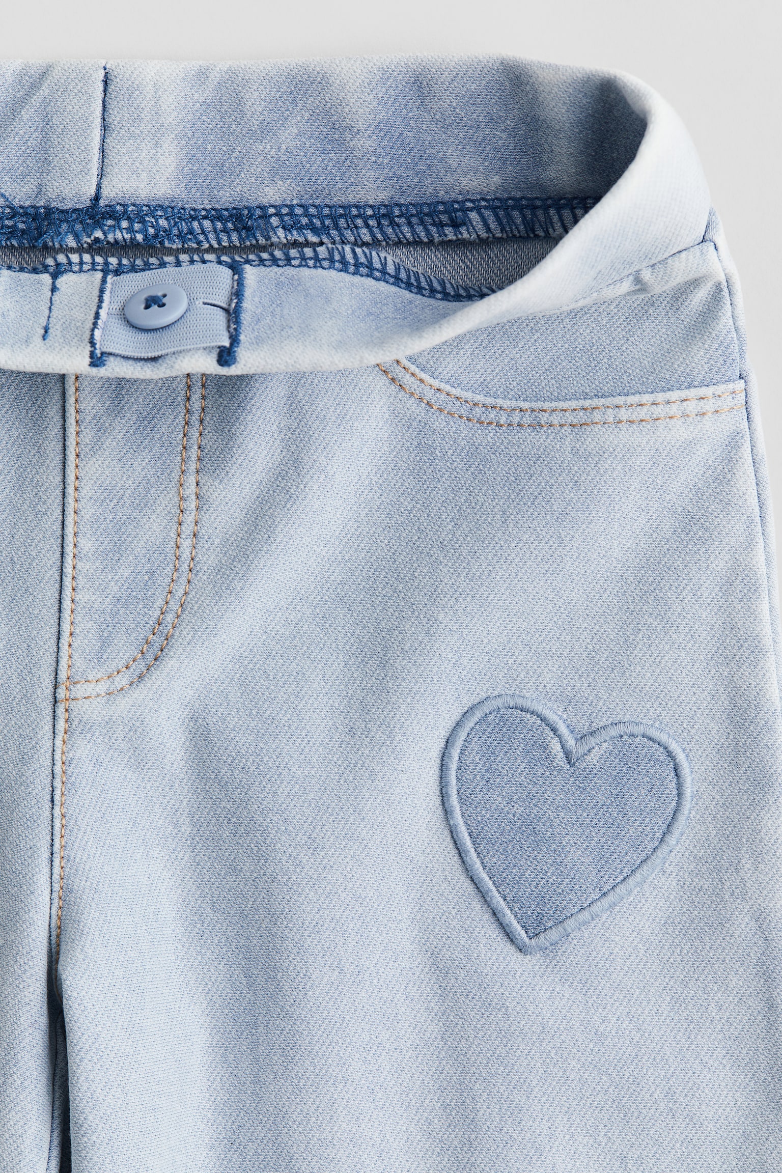 Wide denim-look trousers - Light blue/Hearts/Dark grey/Cats/Dark denim blue/Black/Dark denim blue/Dark grey/Light denim blue - 2