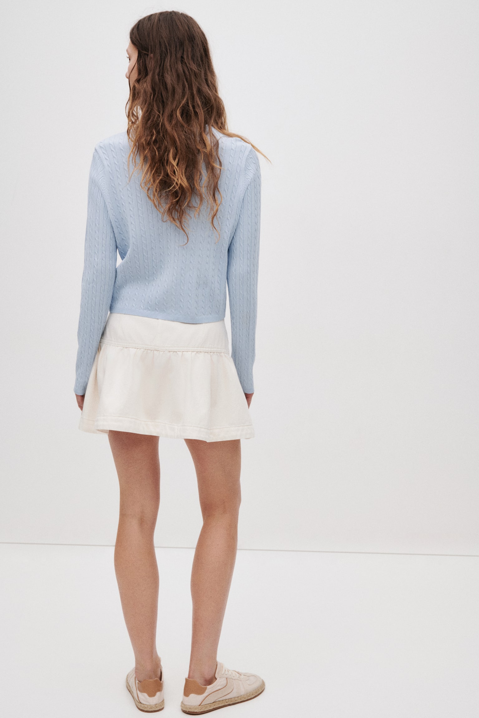 Cardigan in maglia a trecce - Azzurro/Giallo chiaro/Blu navy/Grigio - 3