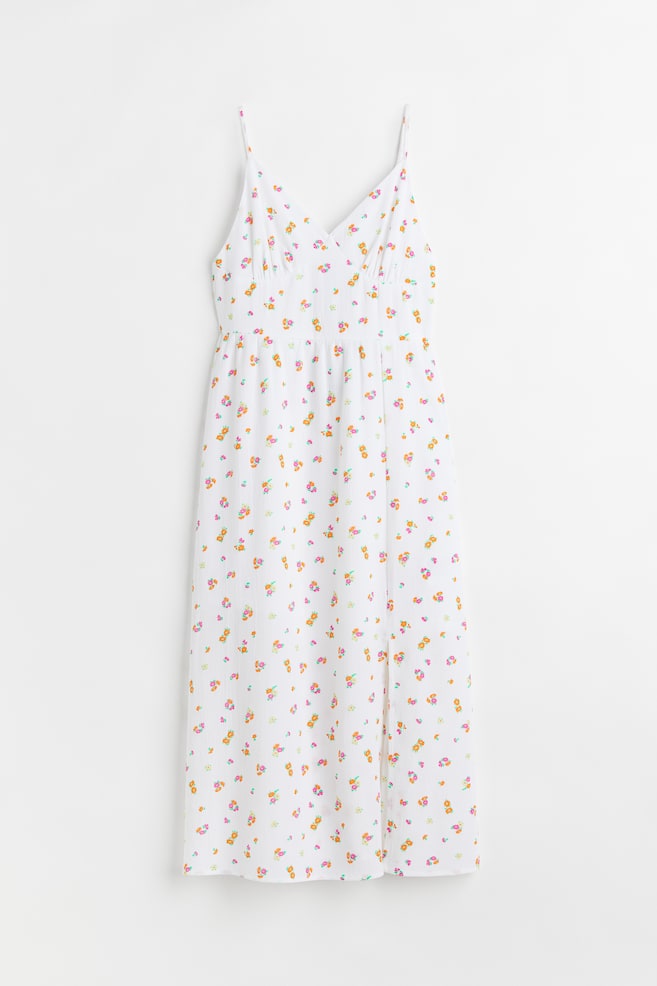 Crêpe-Kleid - Weiß/Klein geblümt - 1