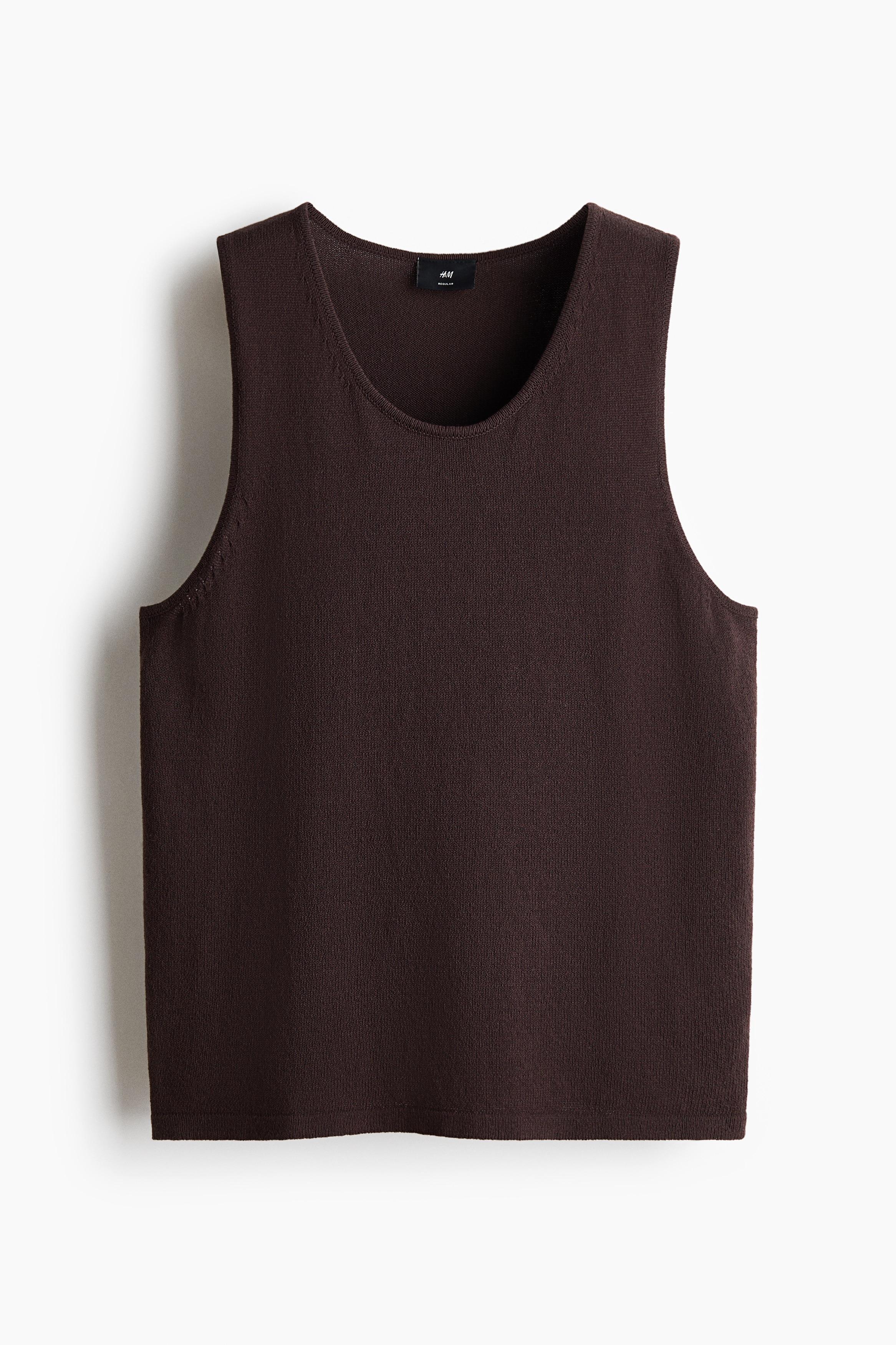 Regular-Fit Knit Tank Top - Dark brown/Light beige/Dusty red