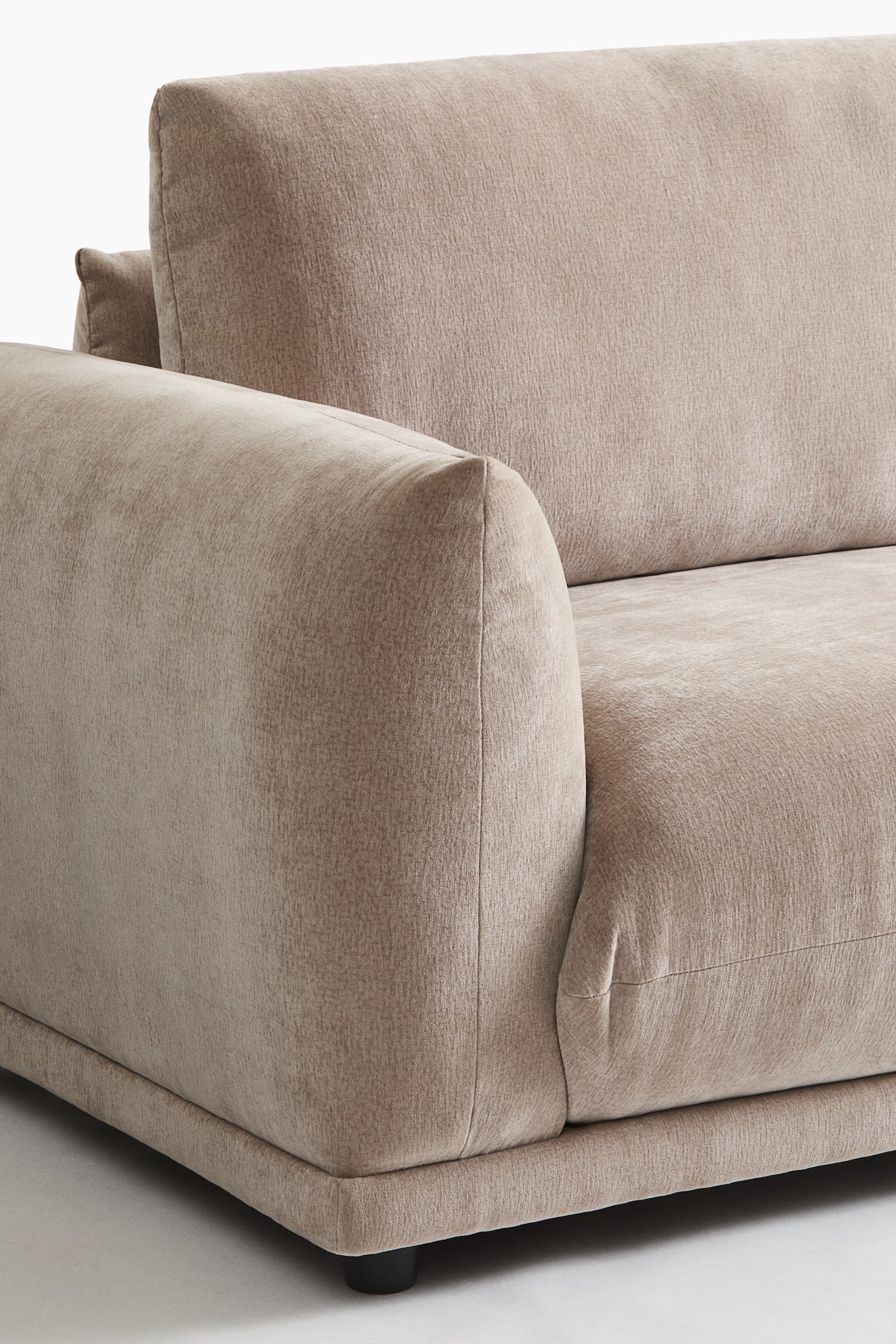 Velvet 3-personers Sofa - Polyester, Beige - 7