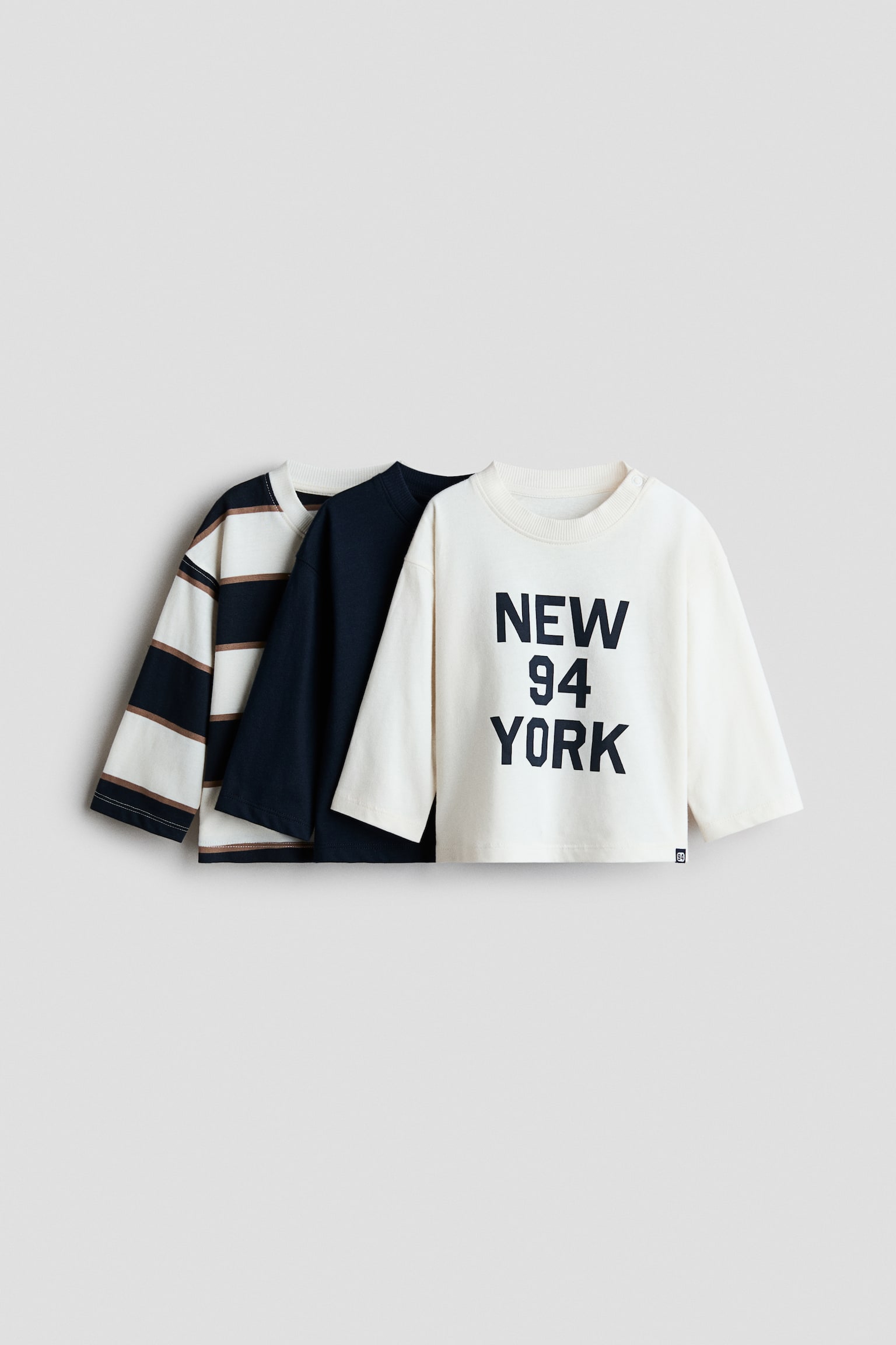 3-pack long-sleeved cotton T-shirts