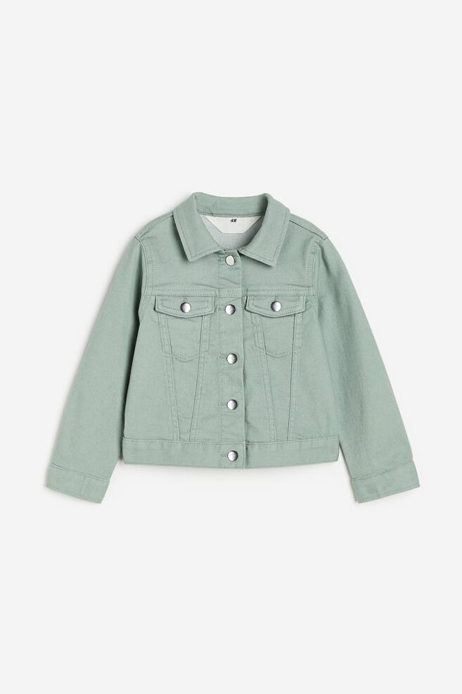 Twill jacket - Sage green/Bright pink - 1