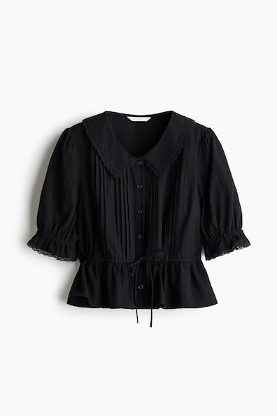 ピンタックペプラムブラウス