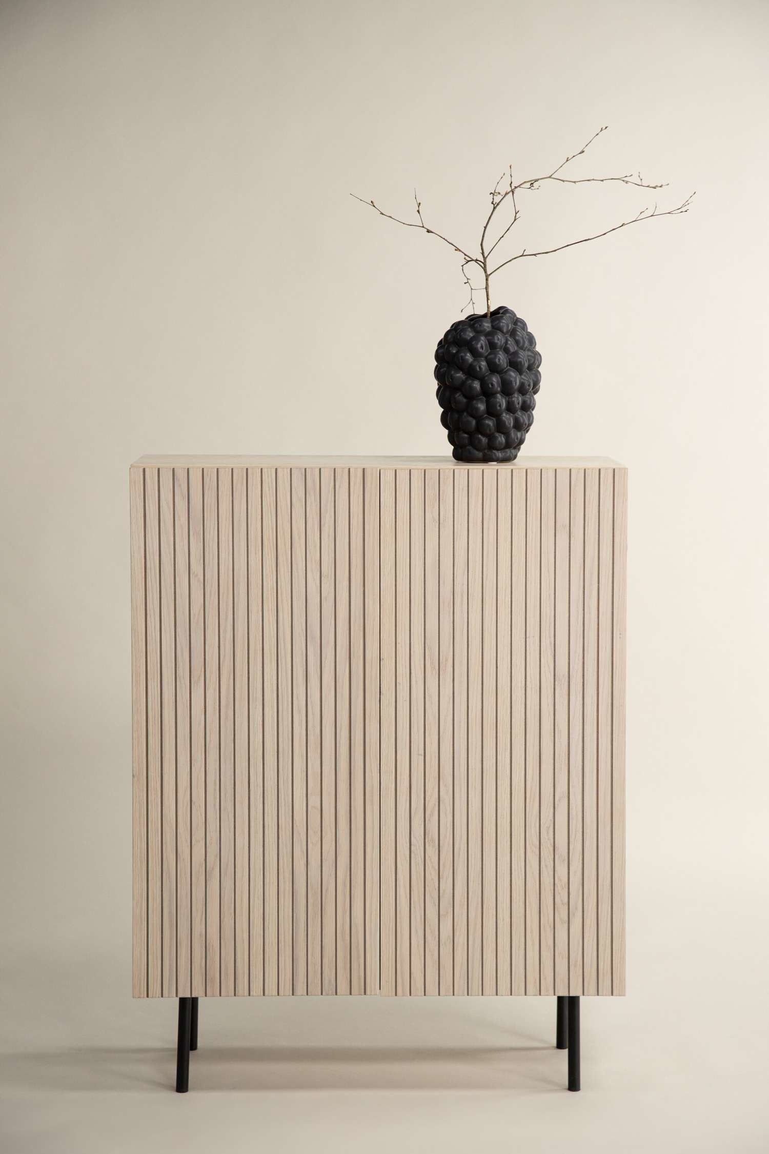 Björkön Cabinet - Blanc, Mdf/Le Noir, Mdf