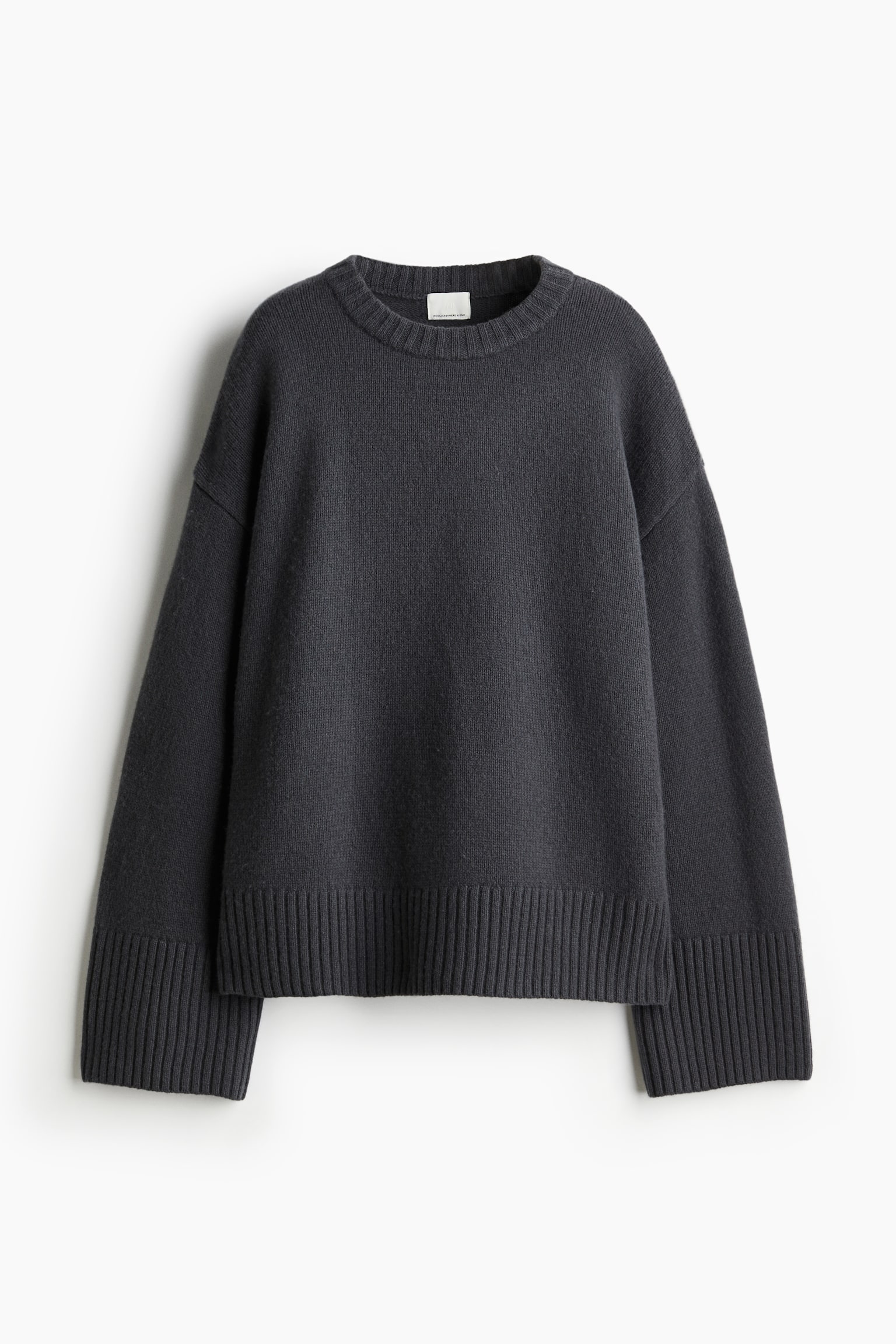 Oversized cashmere-blend jumper - Dark grey/Black/Light beige/Greige - 2