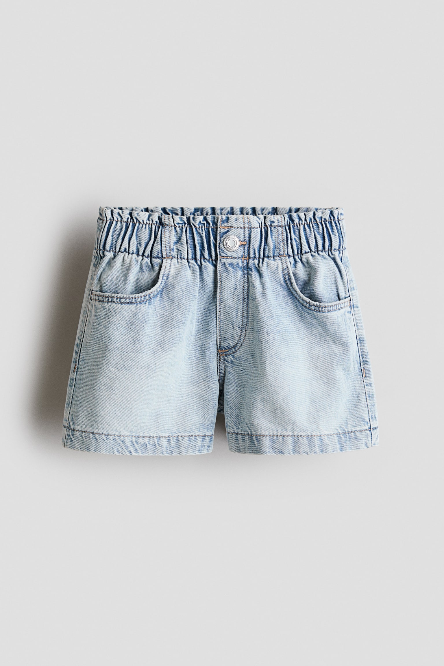 Quần short denim Loose Fit - Màu xanh denim nhạt/Màu hồng nhạt/Màu xanh denim