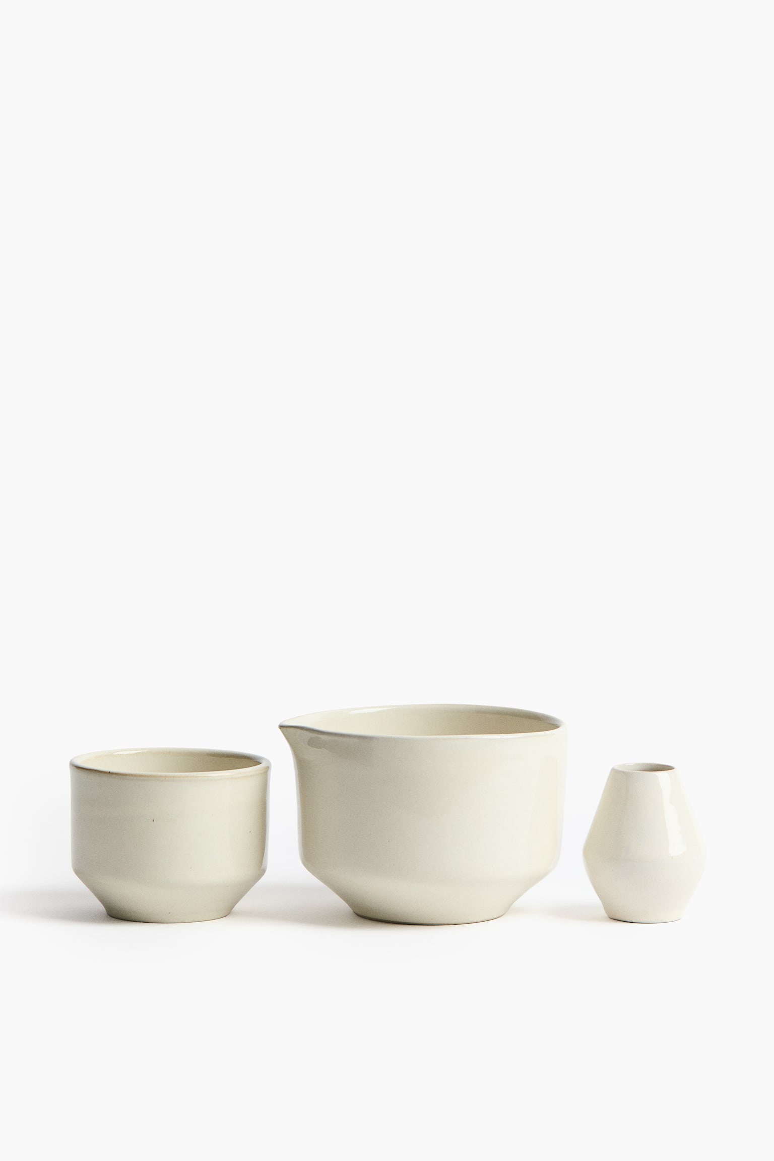 Reactive-glaze matcha set - Ljusbeige