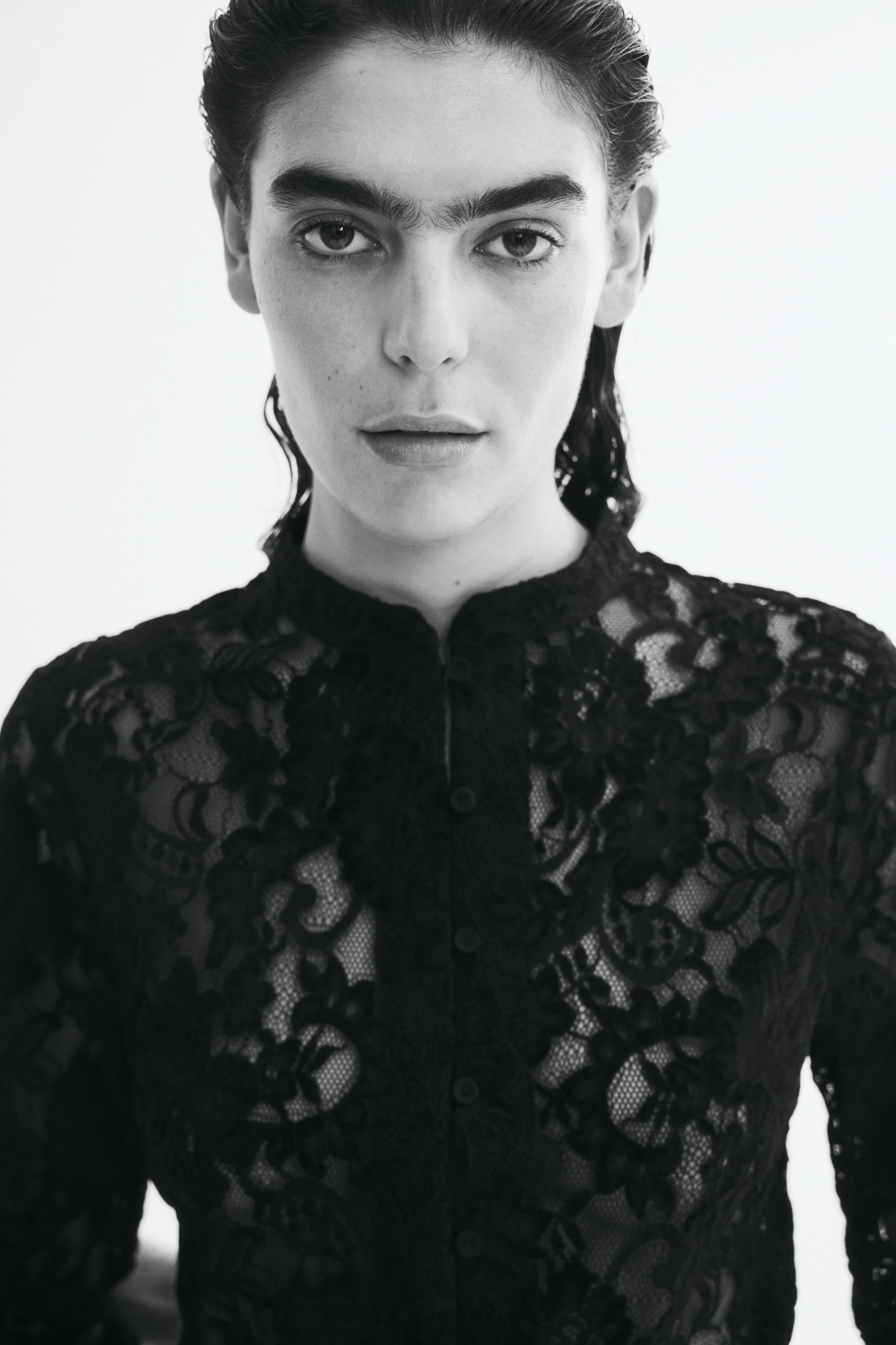 View larger image: Button-front lace top - Black - Ladies | H&M 1