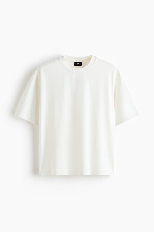 Relaxed Fit Boxy cotton T-shirt - Cream/Black/Dark brown - 1