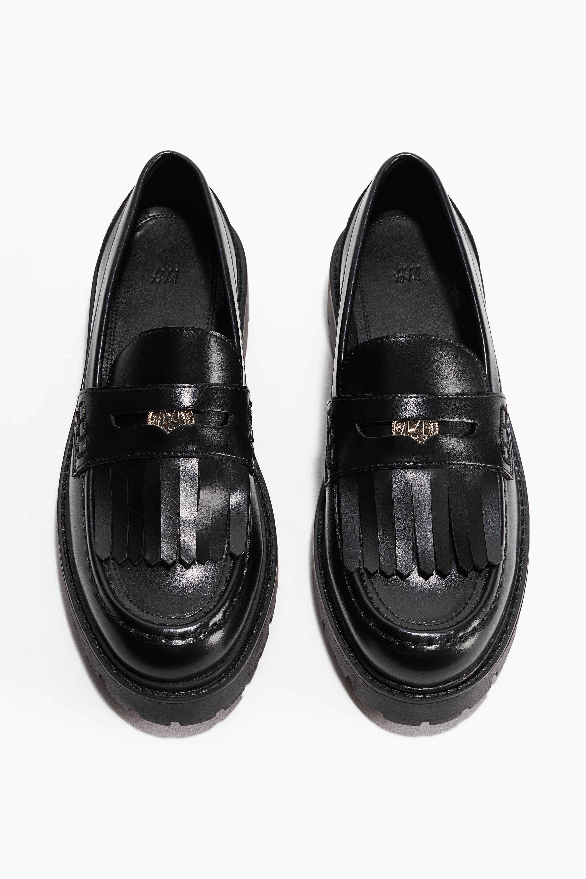 AMYCELINE ブラック フリンジローファー AMYCELINE ブラック