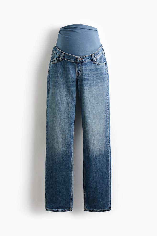 MAMA Slim Straight High Waist Jeans - Denim blue - 1