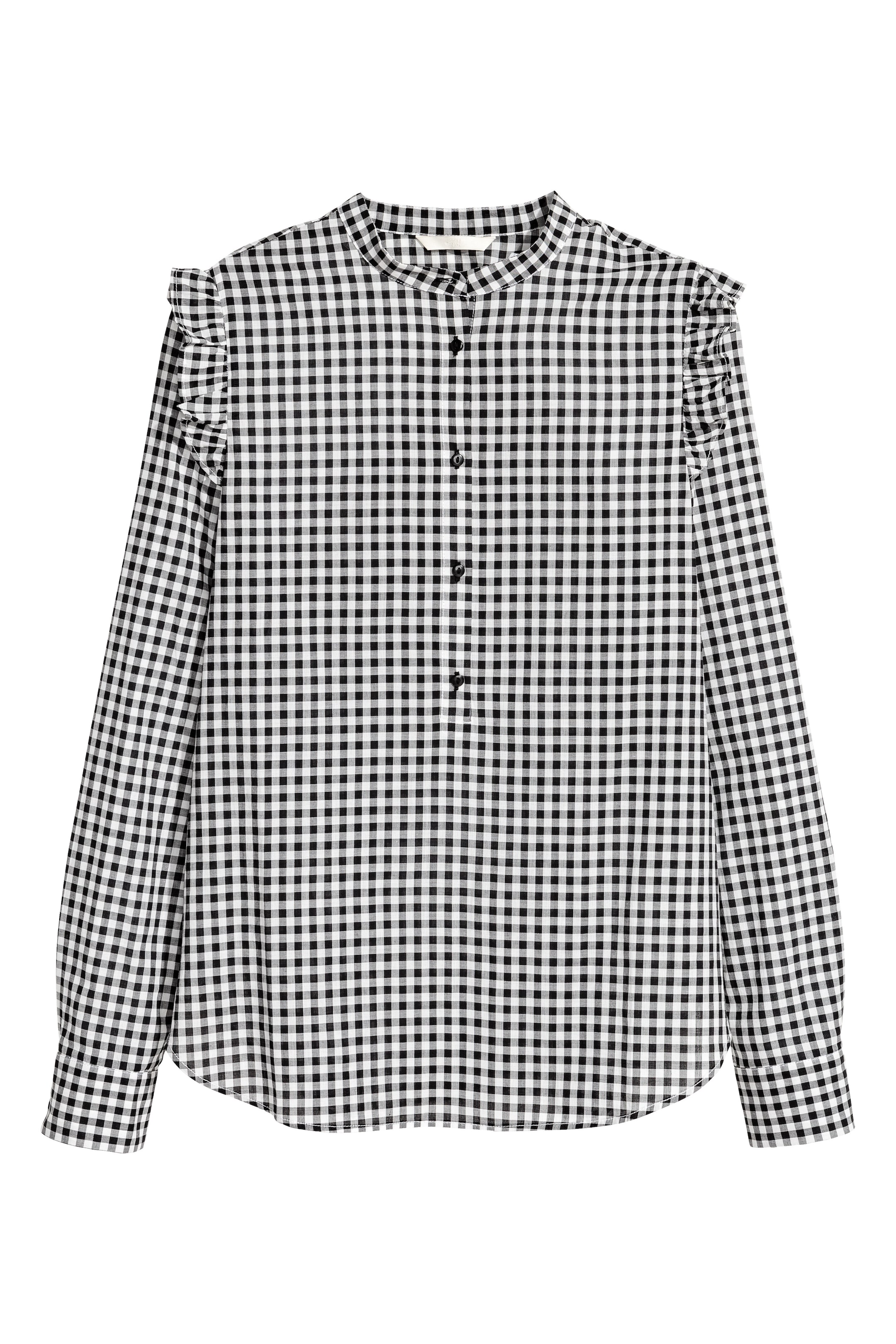 View larger image: Cotton blouse - Black/White/Checked - Ladies | H&M GB 1