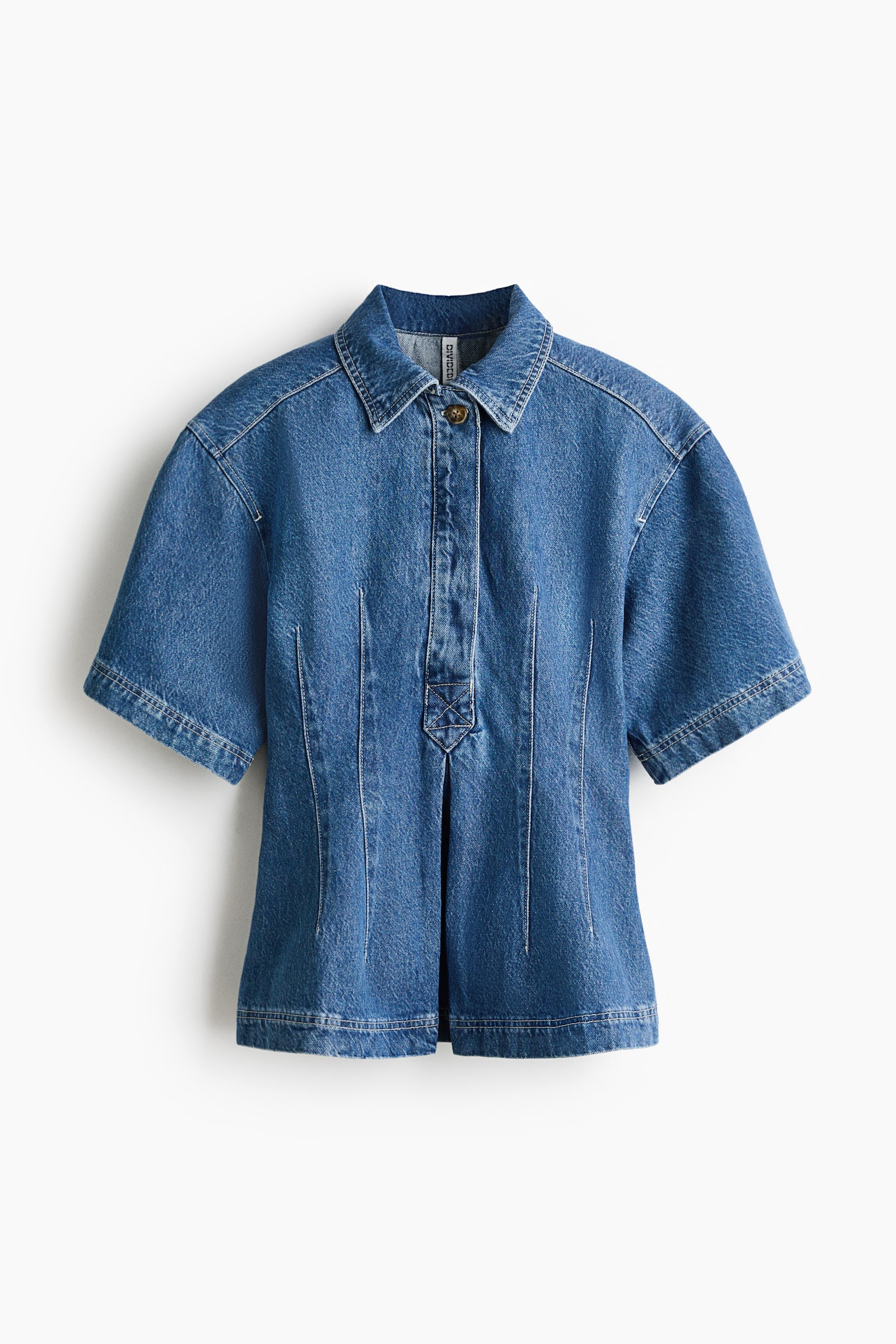 Waisted denim shirt - Denim blue/Dark denim blue - 2