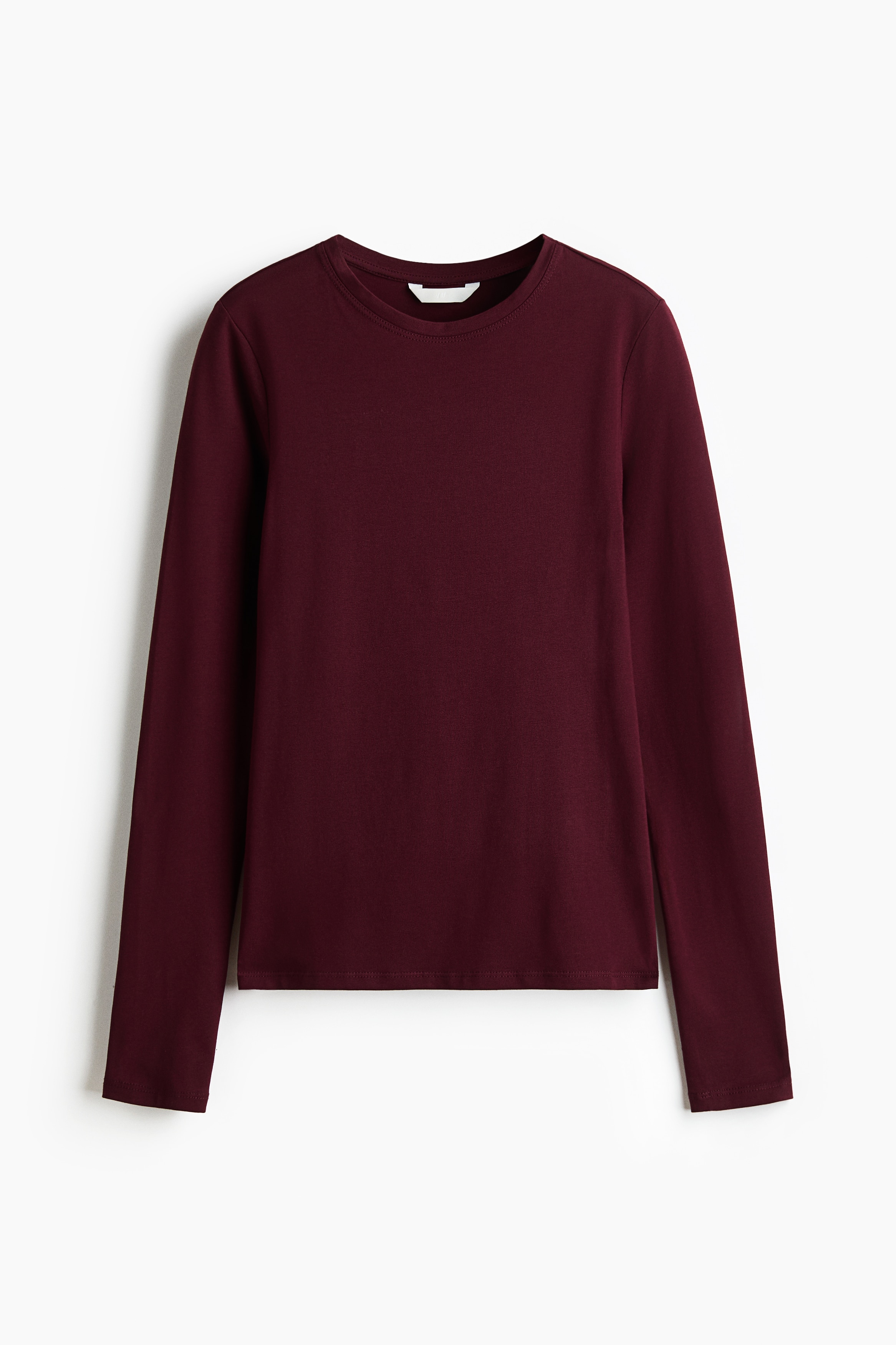 Fitted Cotton Top - Burgundy/Black/White