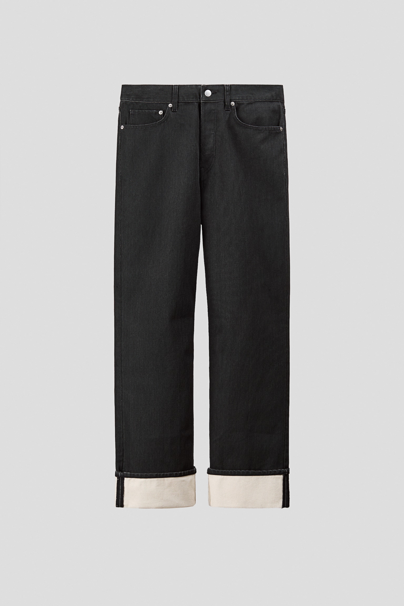 Straight Regular Jeans - Czarny - 1