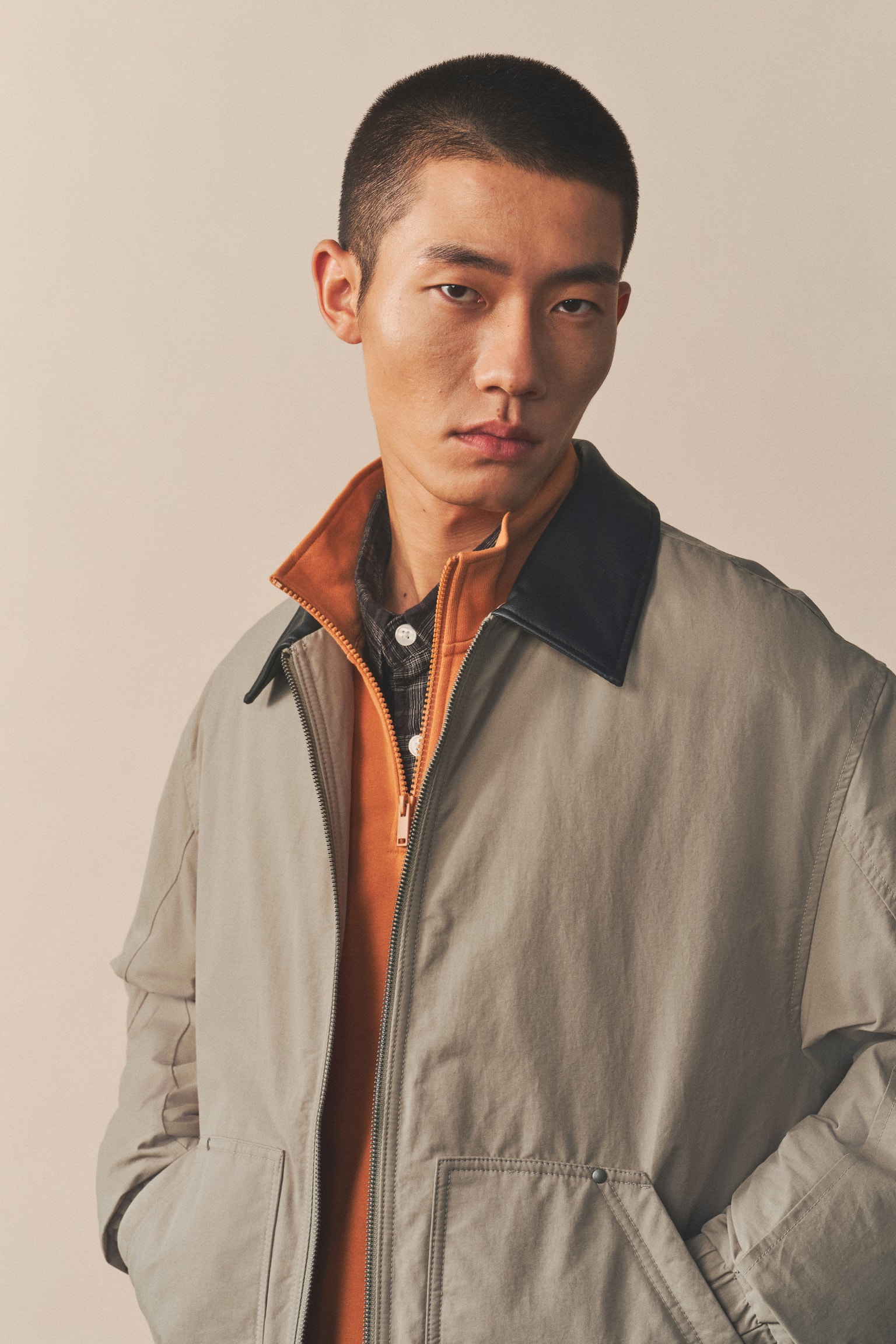 패딩 재킷 루즈핏 - 그린/다크 블루 - 7