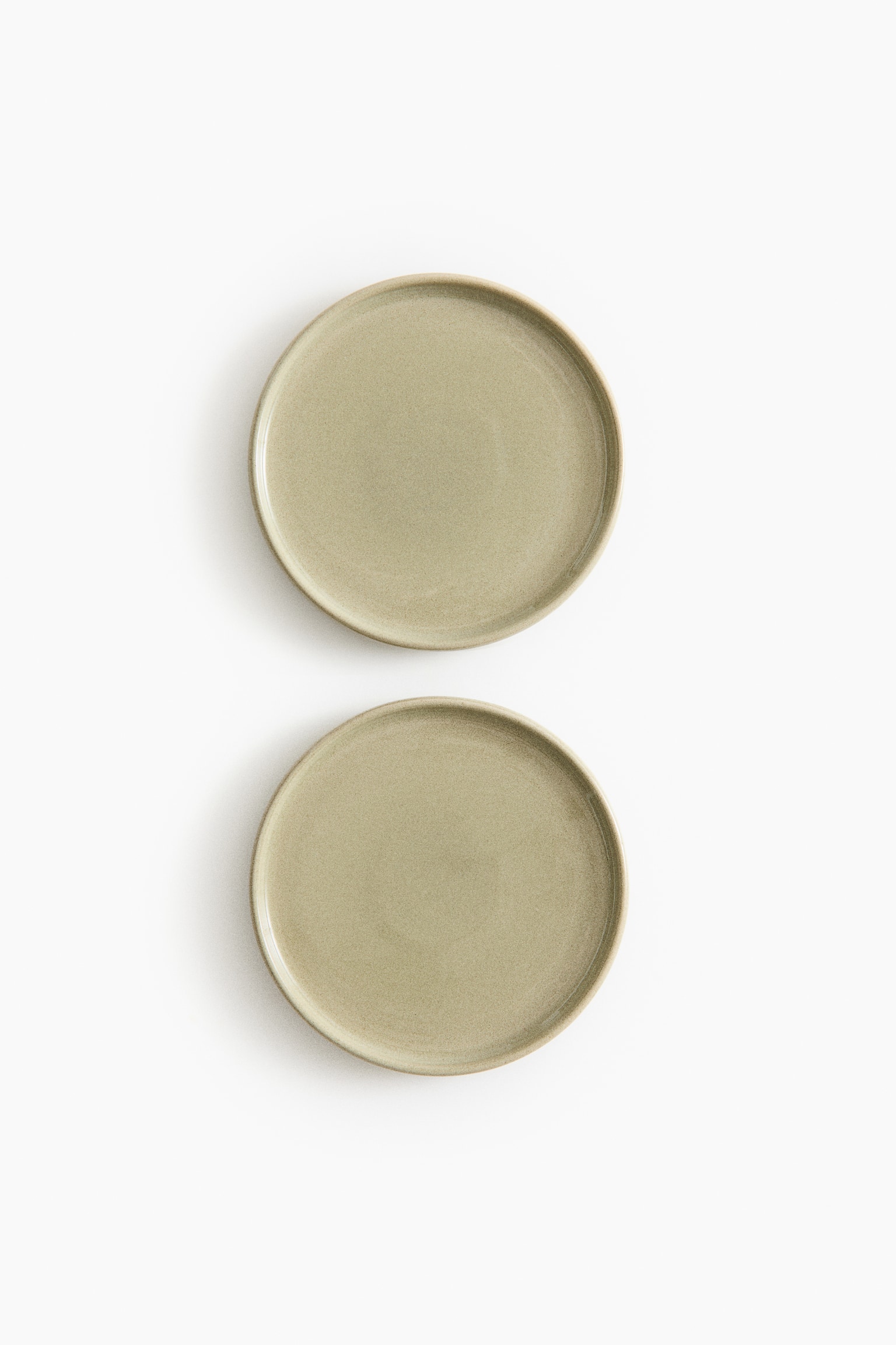 2-pack stoneware starter plates - Green