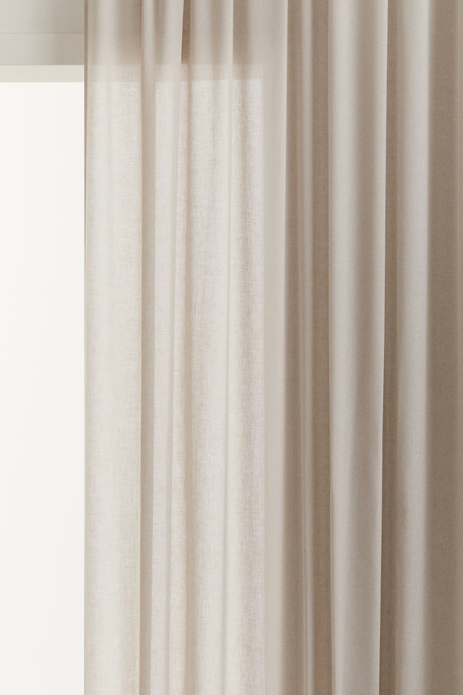 Breiter Vorhangschal - Taupe/Helles Khakigrün/Weiss/Beige/Mattrosa - 1