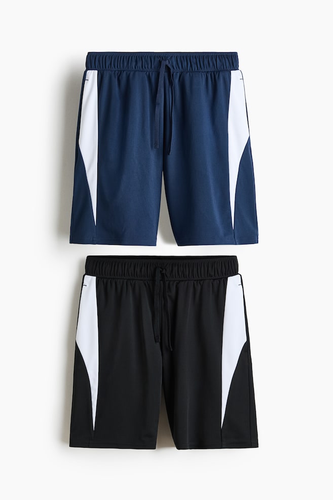 2-pack football shorts with DryMove™ - Navy blue/Colour block/Bright blue/Colour block/Red/Black - 1