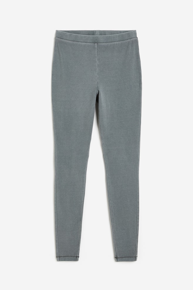 High-waisted leggings - Dark green/Black - 1