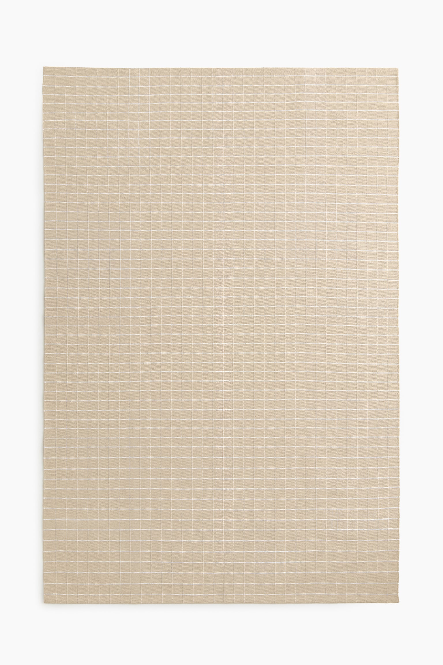 Large cotton rug - Beige/Checked - 1