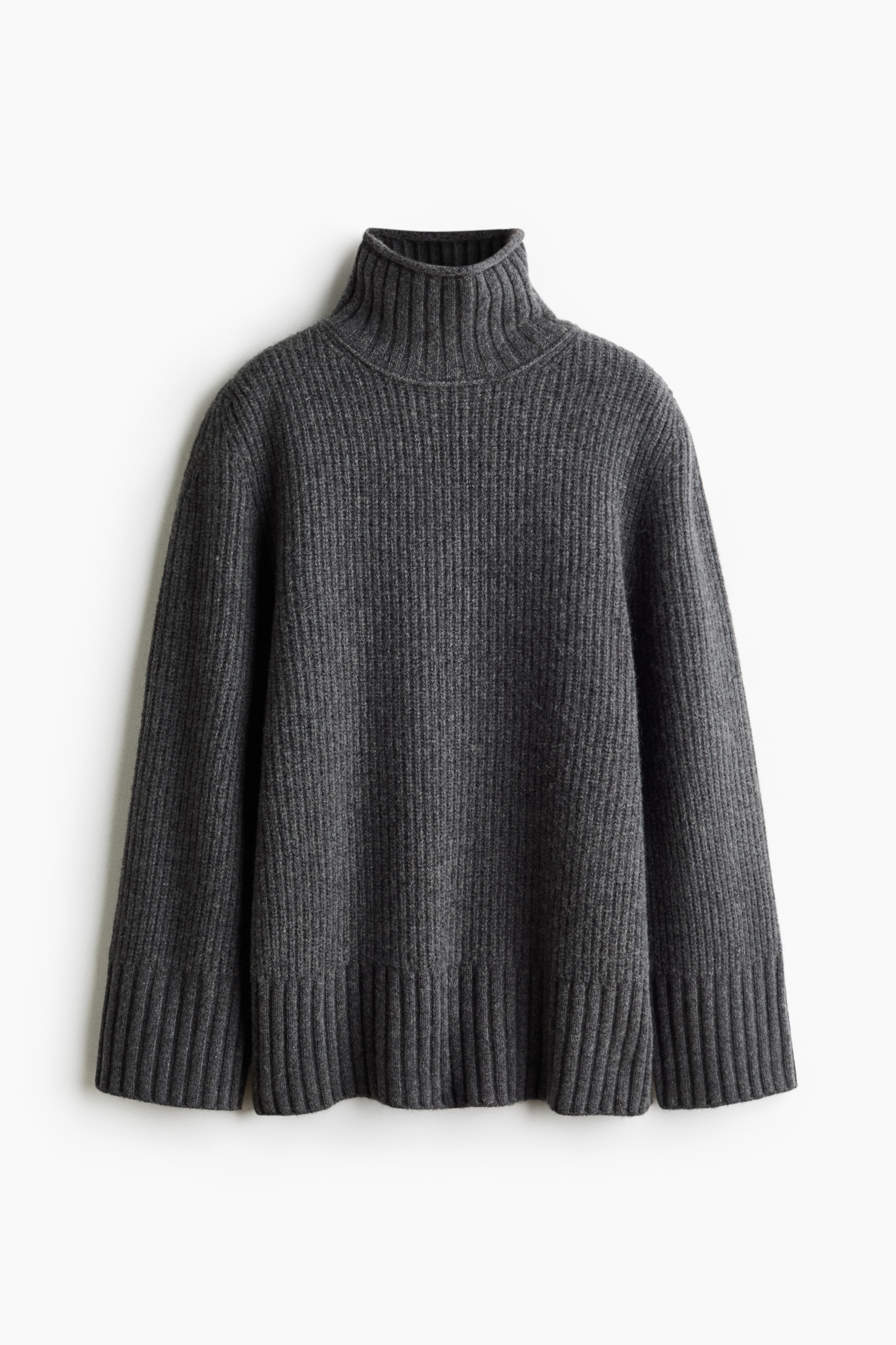 View larger image: Wool turtleneck jumper - Dark grey - Ladies | H&M 1