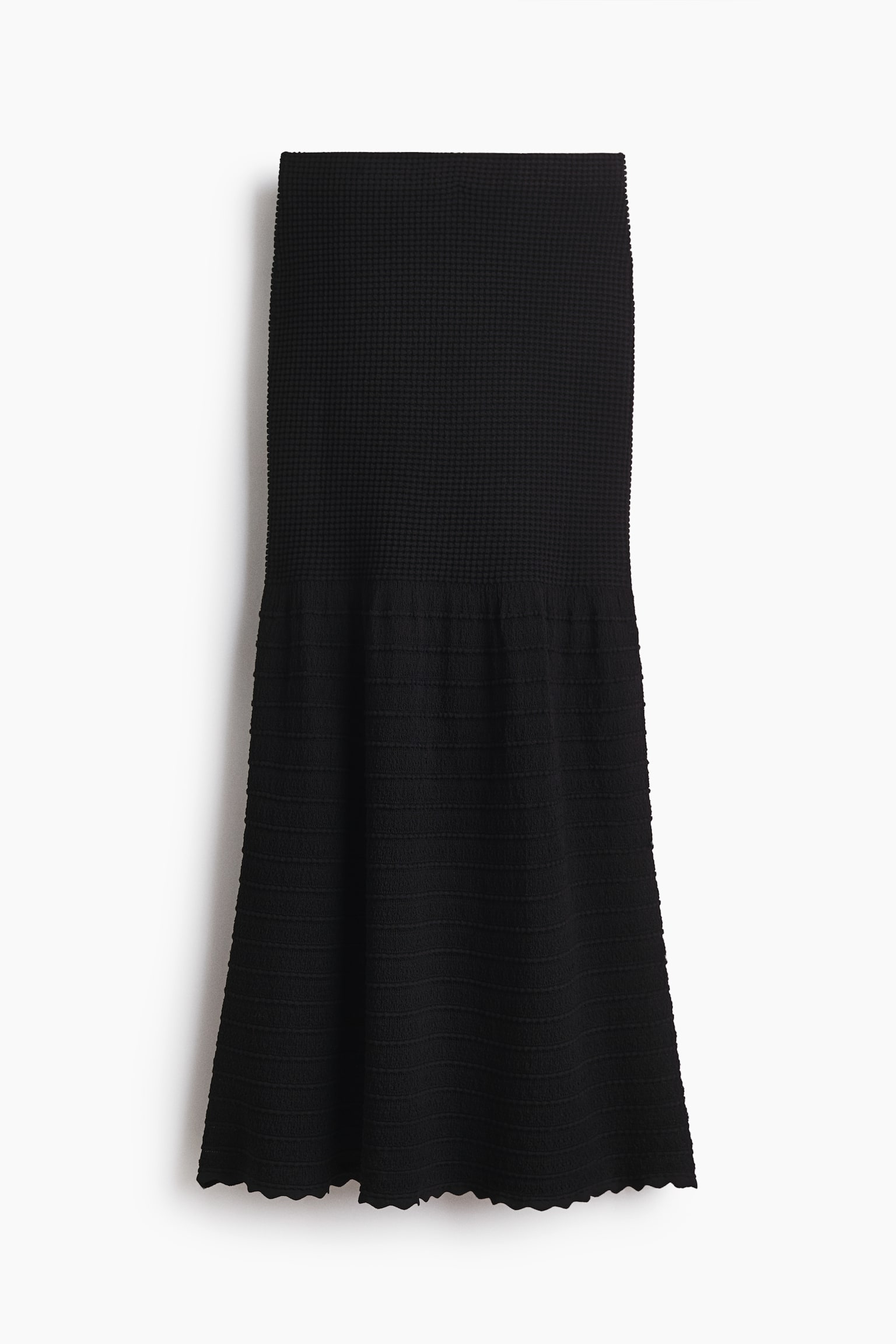 Textured-knit skirt - Black - 2