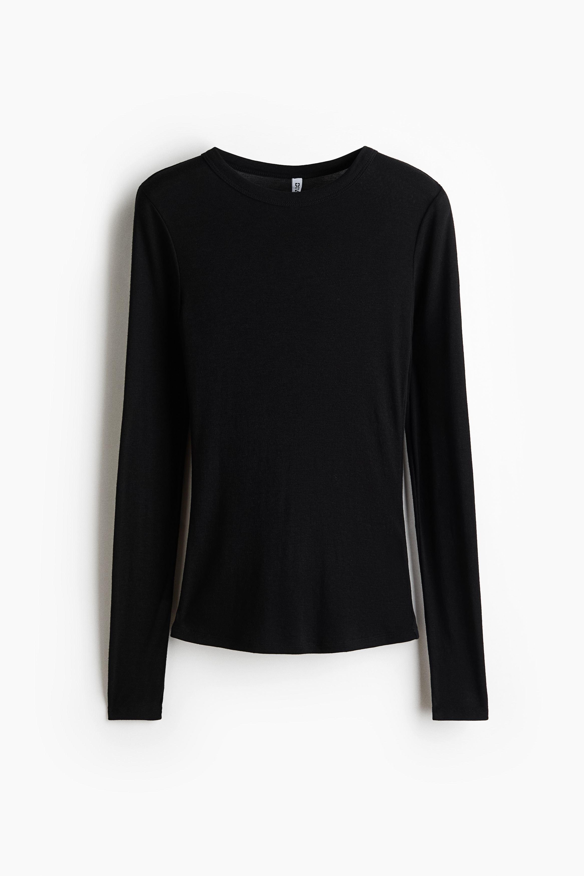 Nauwsluitende top met lange mouwen - Zwart/Felblauw