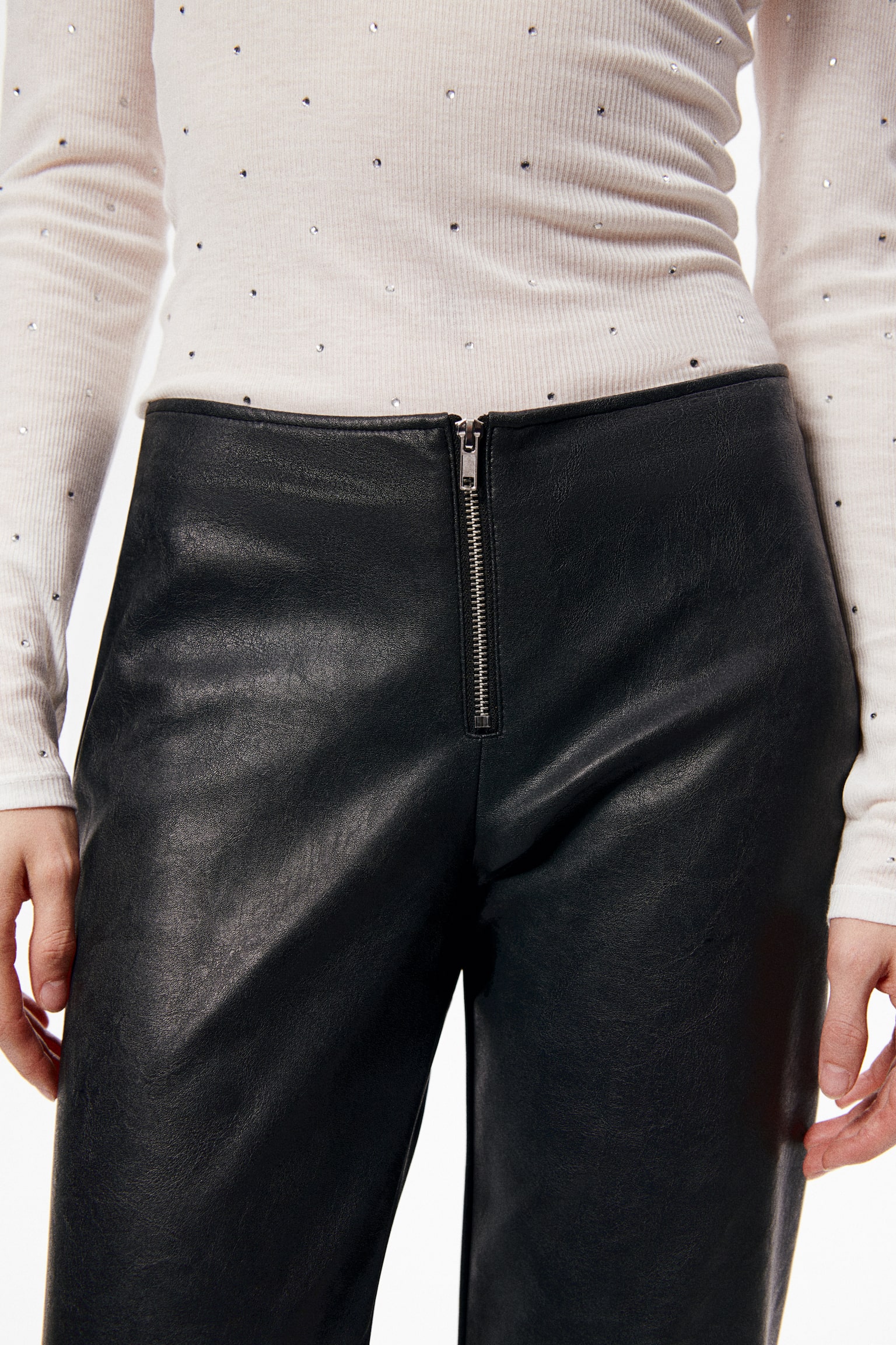 Coated trousers - Black/Black - 4